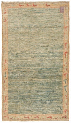 Ararat Rugs the Green Color Rug, Modern Impressionist River Carpet Natural Dyed