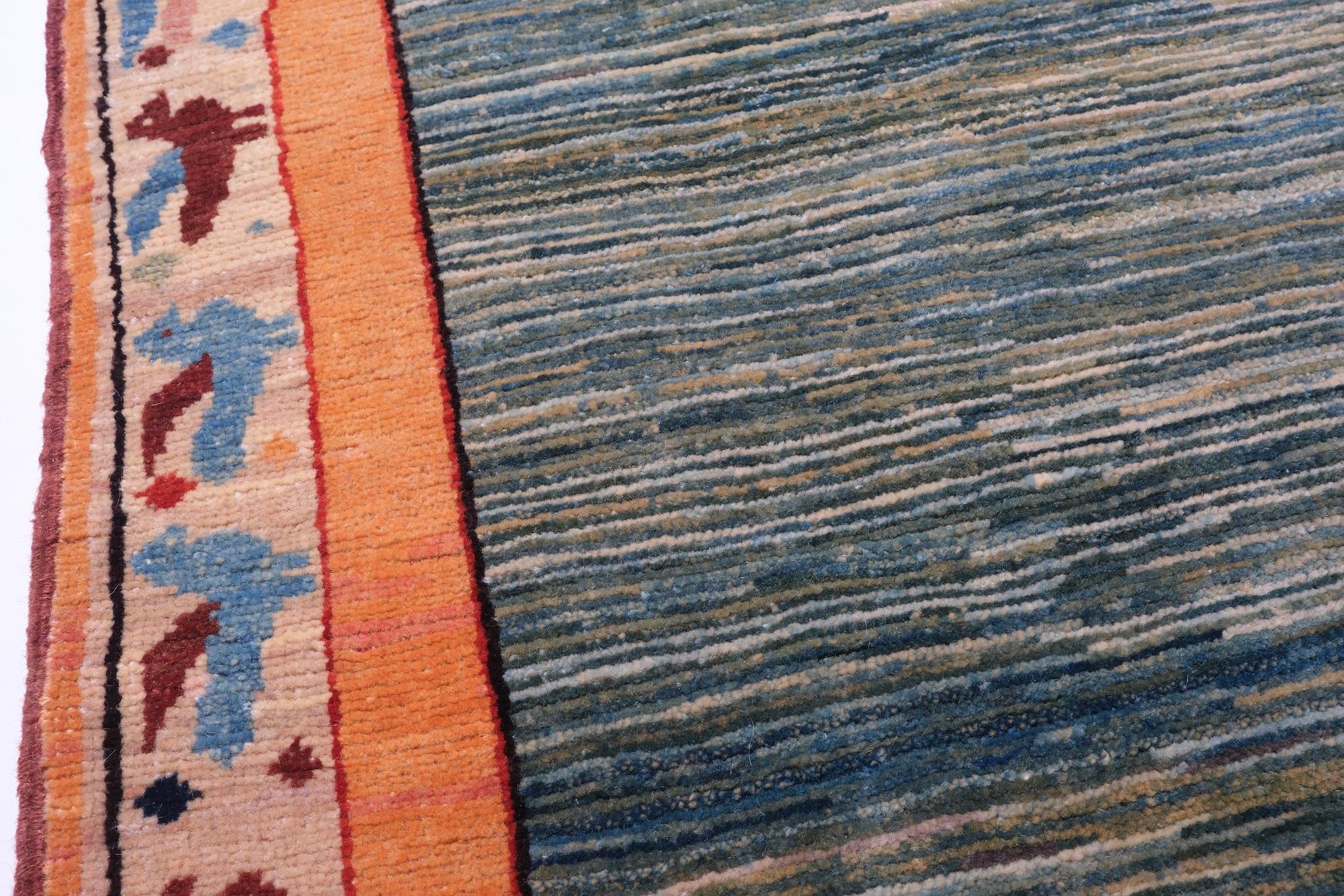 Turc Ararat Rugs the Green Color Rug, Modern Impressionist River Carpet Natural Dyed en vente