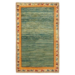 Ararat Rugs the Green Color Rug, Modern Impressionist River Carpet Natural Dyed