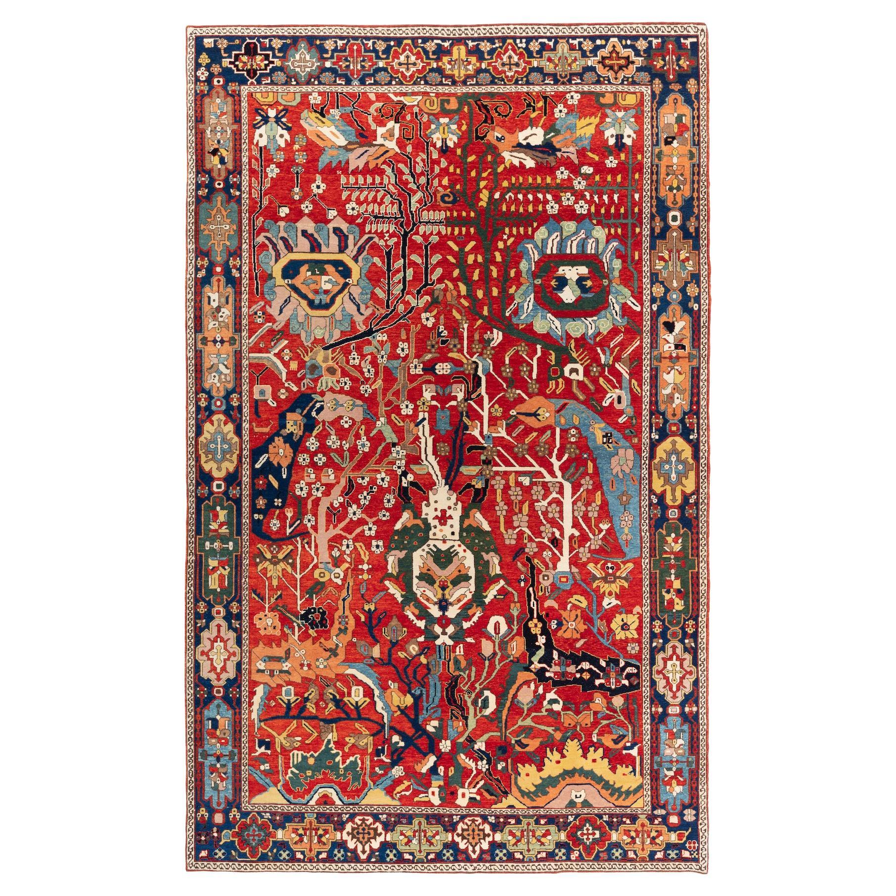 Ararat Rugs the Kevorkoff Carpet 18th Century Persian Revival Rug, Natural Dyed For Sale