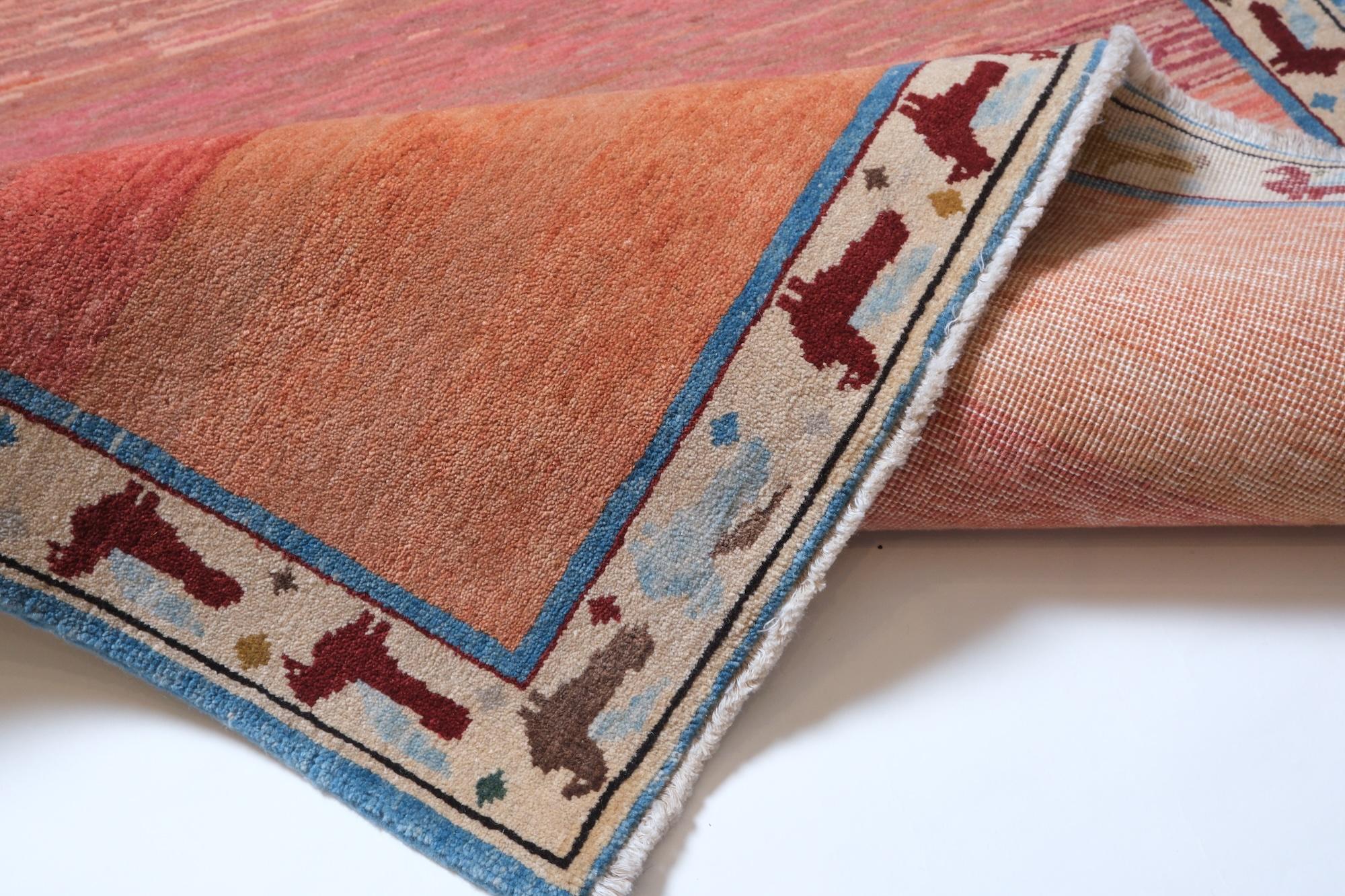 XXIe siècle et contemporain Ararat Rugs the Pink Color Rug, Modern Desert Sand Design Carpet, Natural Dyed (tapis teint en naturel) en vente