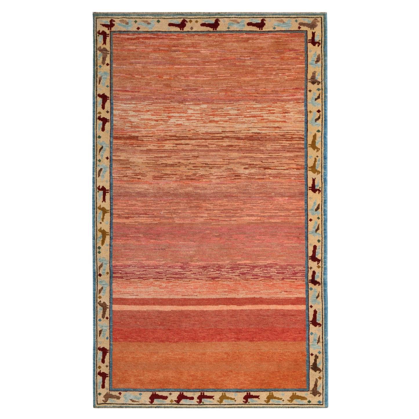Ararat Rugs the Pink Color Rug, Modern Desert Sand Design Carpet, Natural Dyed