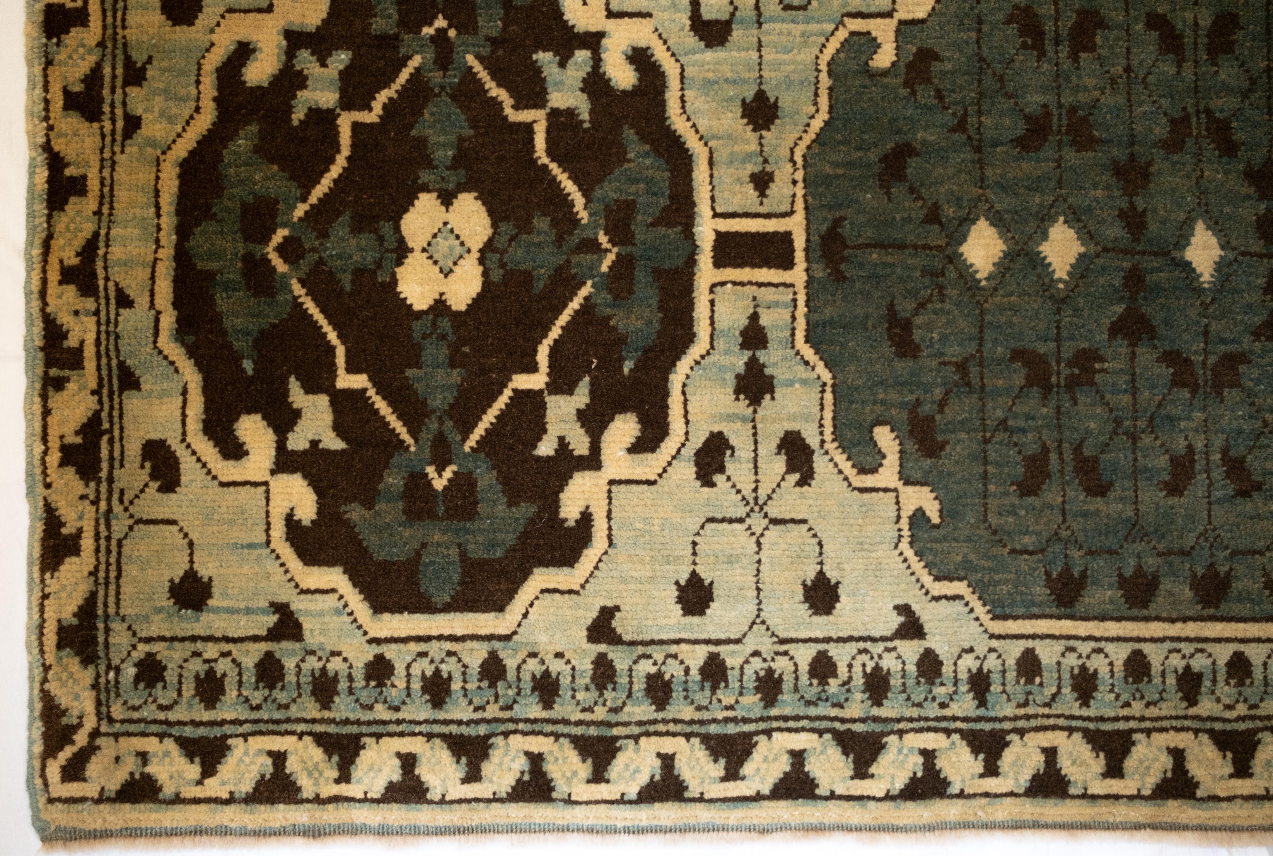 Turkish Ararat Rugs The Simonetti Mamluk Carpet 16th C. Revival Rug, Square Natural Dyed For Sale