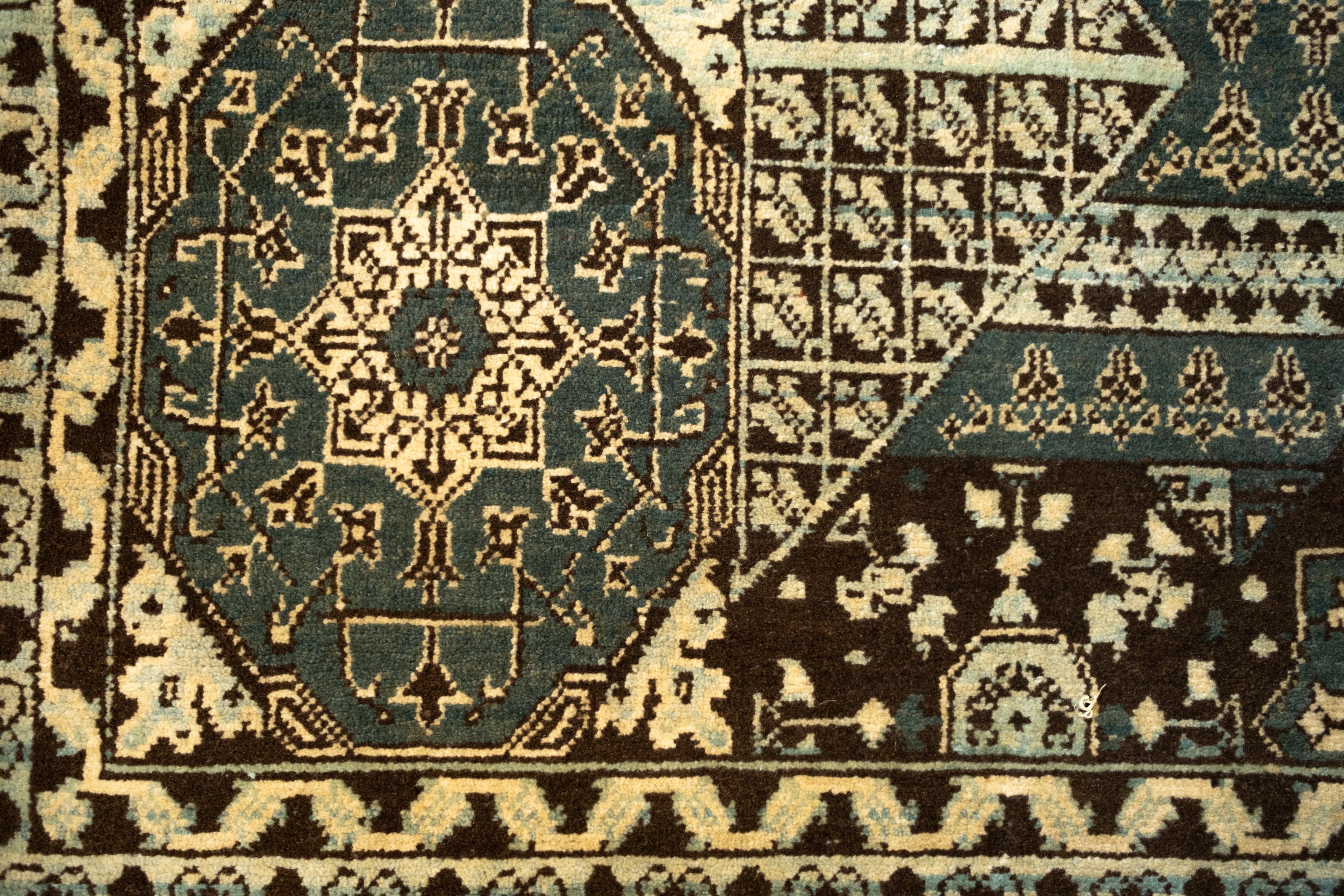Vegetable Dyed Ararat Rugs The Simonetti Mamluk Carpet 16th C. Revival Rug, Square Natural Dyed For Sale