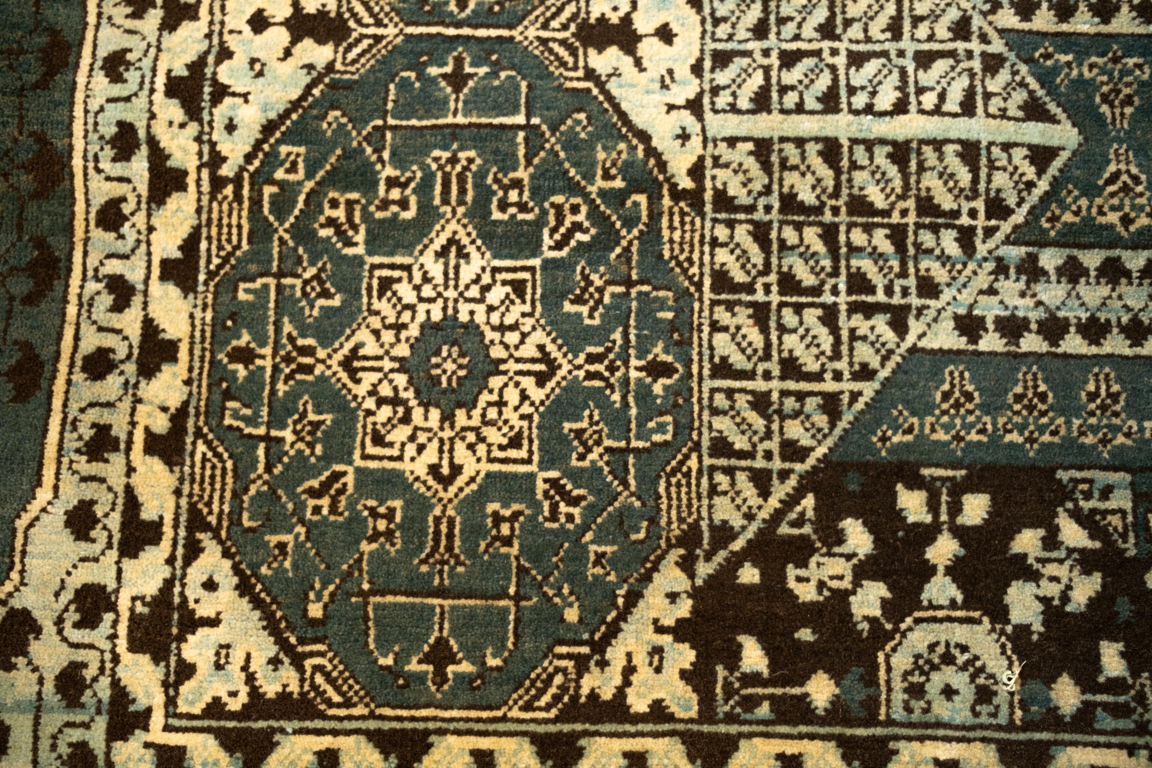 Wool Ararat Rugs The Simonetti Mamluk Carpet 16th C. Revival Rug, Square Natural Dyed For Sale