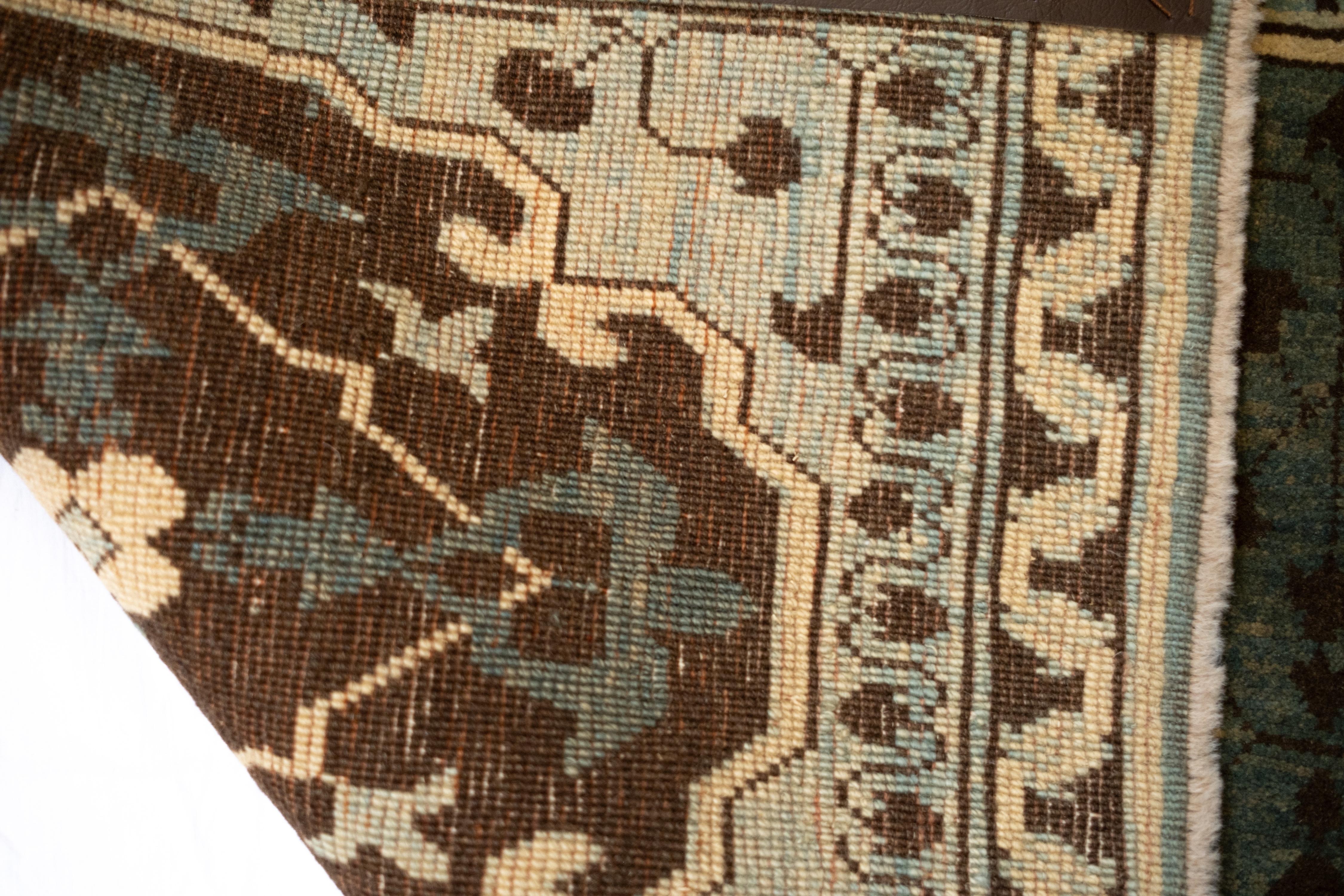 Ararat Rugs The Simonetti Mamluk Carpet 16th C. Revival Rug, Square Natural Dyed For Sale 1