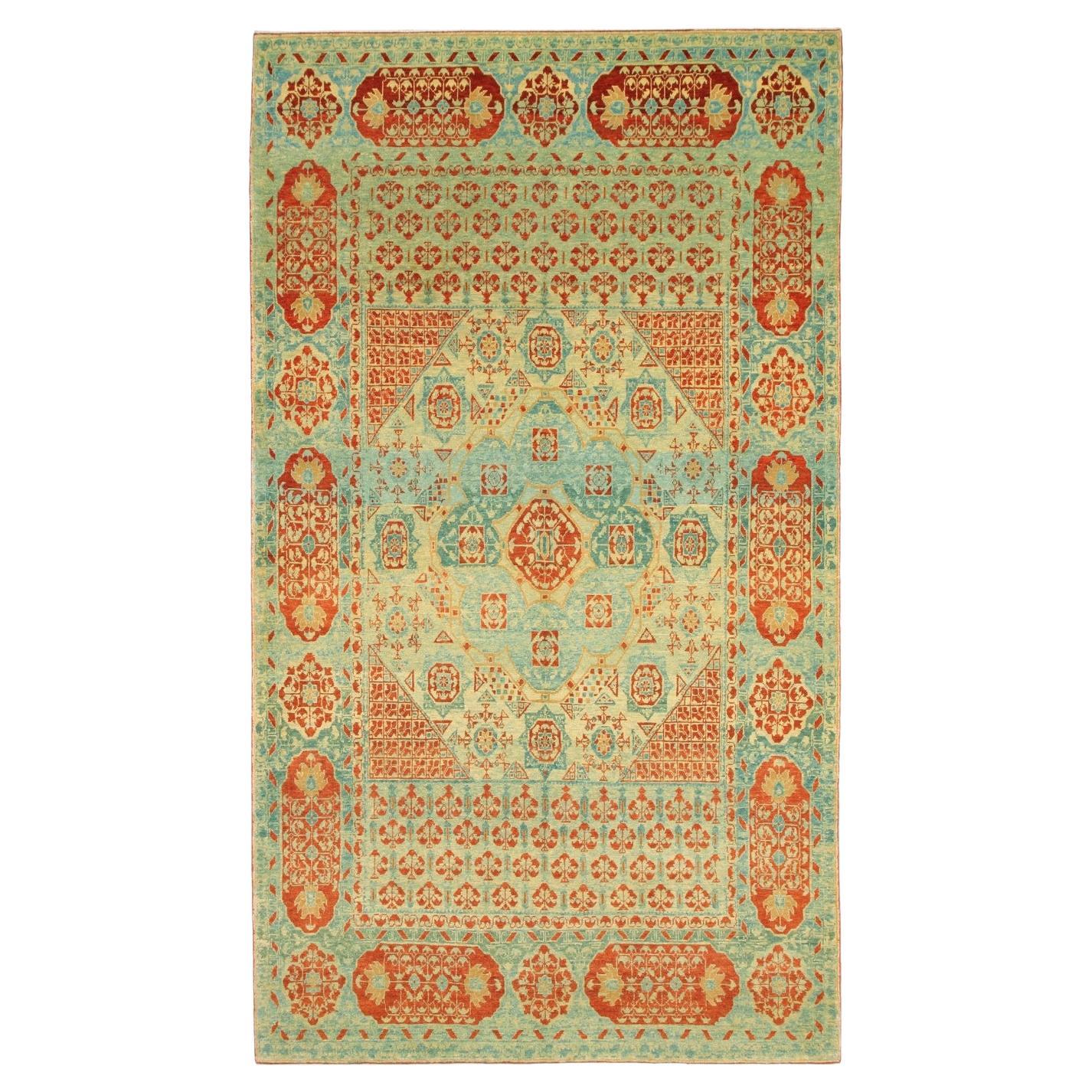 Ararat Rugs The Simonetti Mamluk Carpet 16th C. Revival Rug, Square Natural Dyed For Sale