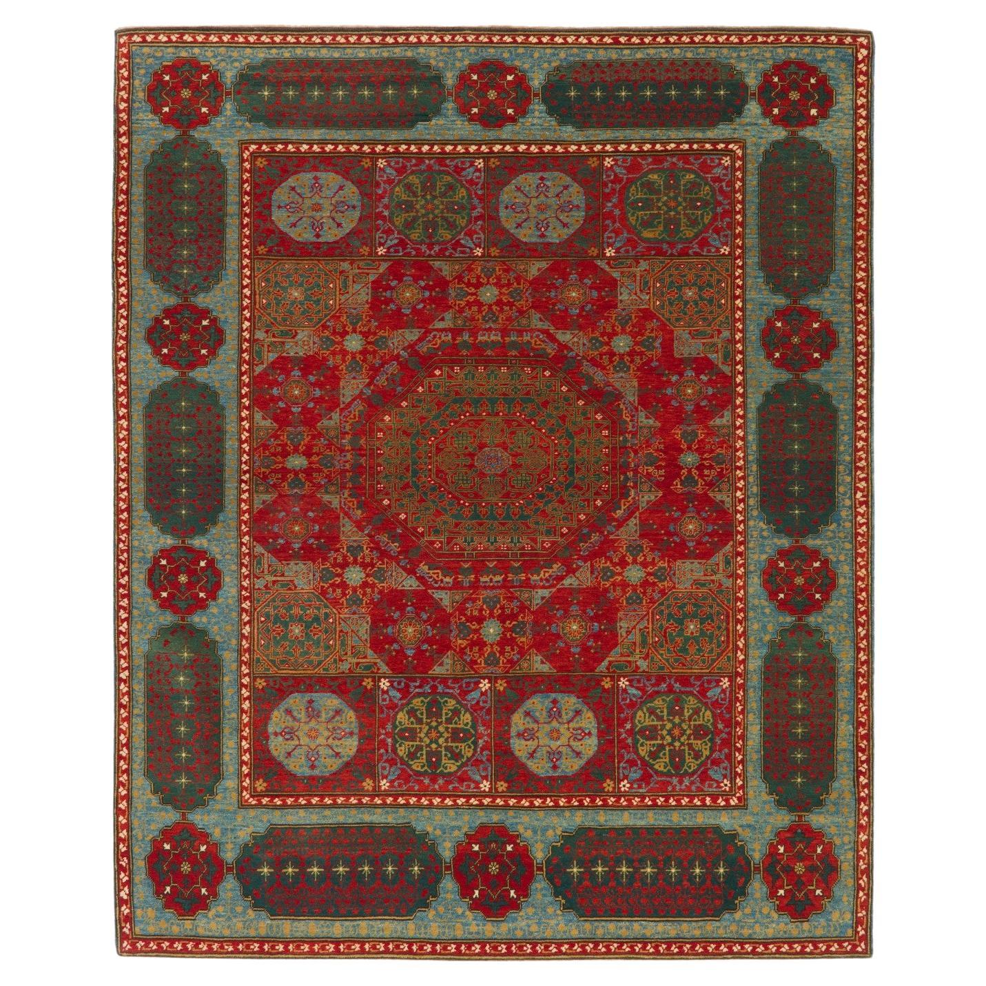 Ararat Rugs The Simonetti Mamluk Carpet 16th C. Revival Rug, Square Natural Dyed For Sale