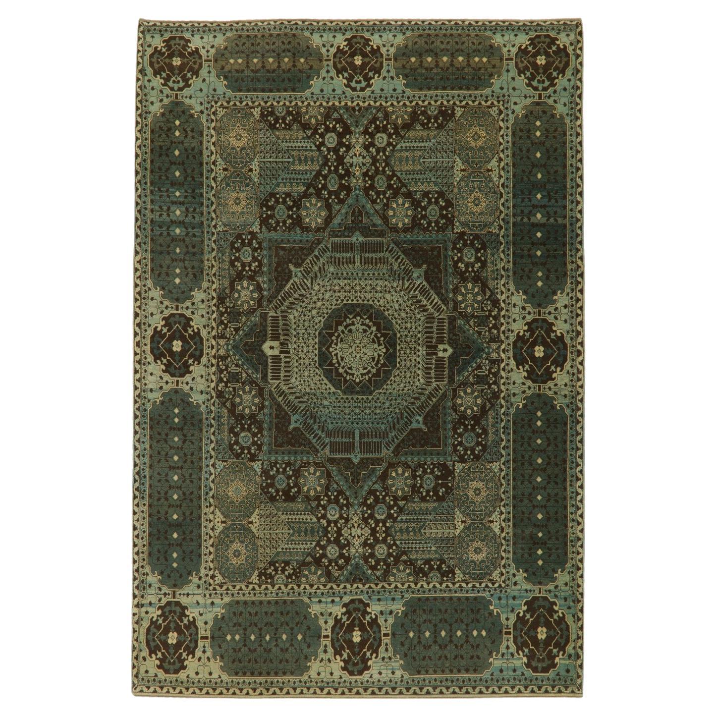 Ararat Rugs The Simonetti Mamluk Carpet 16th C. Revive Rug, Square Natural Dyed