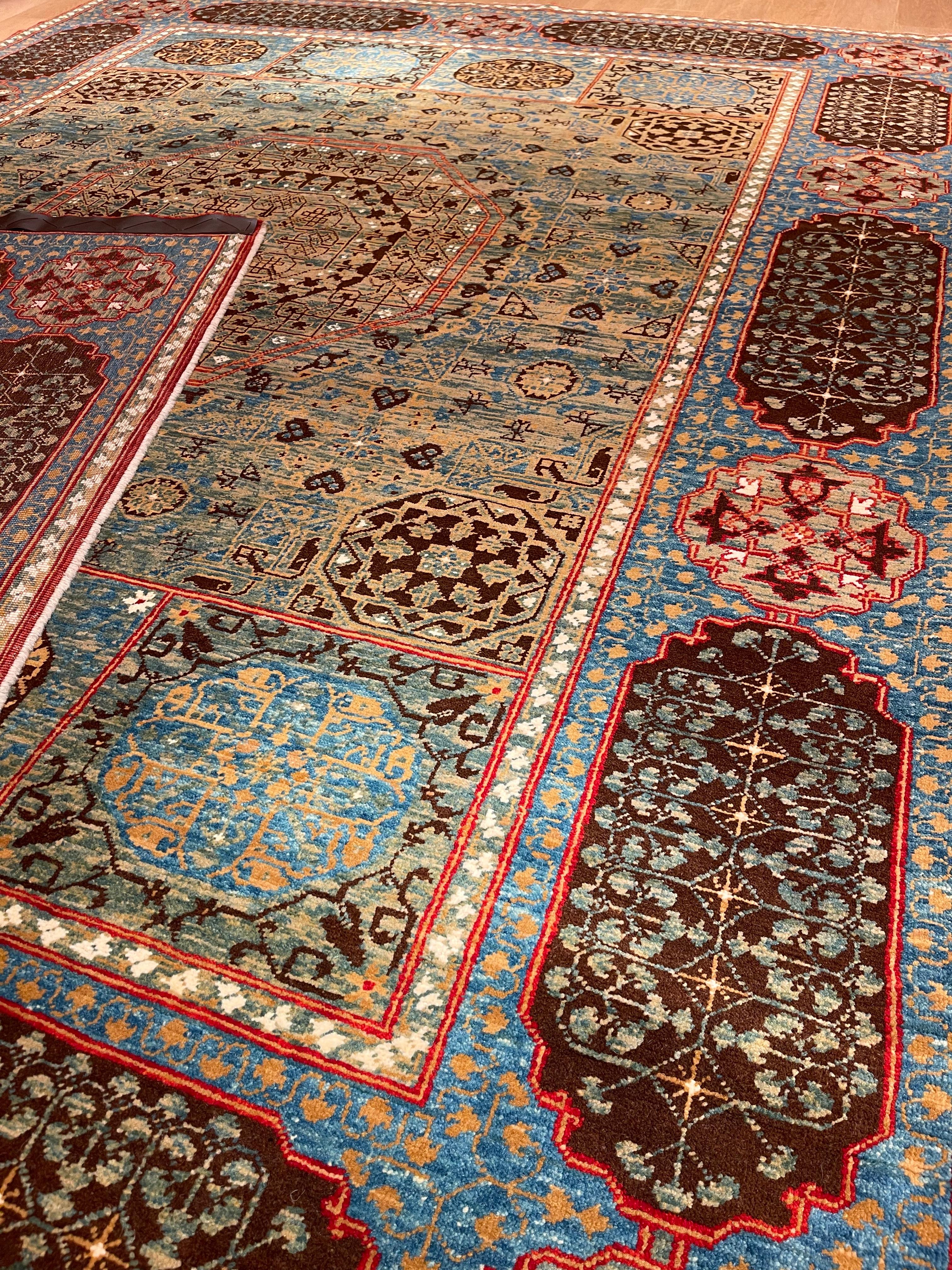 Vegetable Dyed Ararat Rugs the Simonetti Mamluk Carpet 16th Century Revival, Natural Dyed For Sale