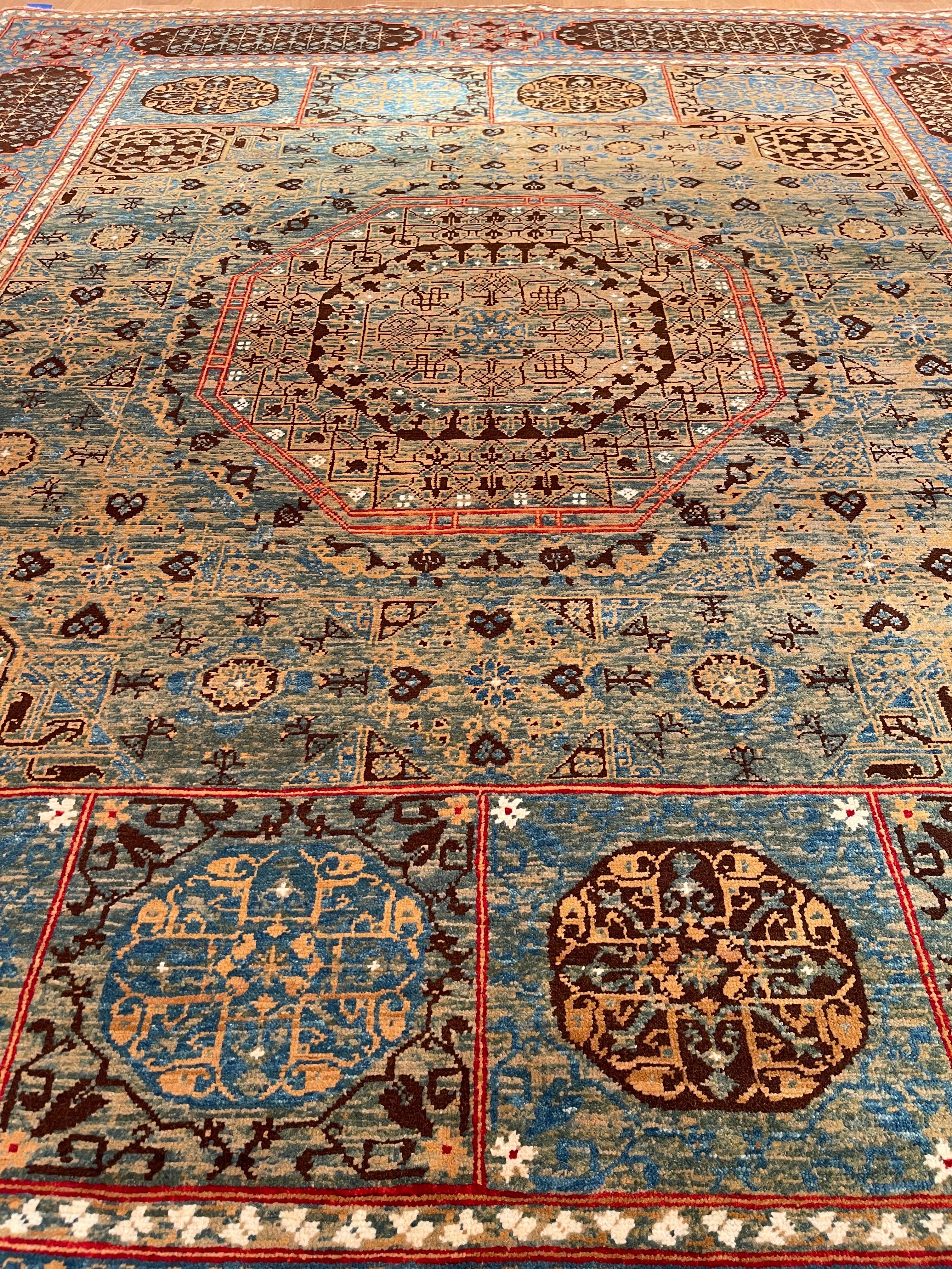 Contemporary Ararat Rugs the Simonetti Mamluk Carpet 16th Century Revival, Natural Dyed For Sale