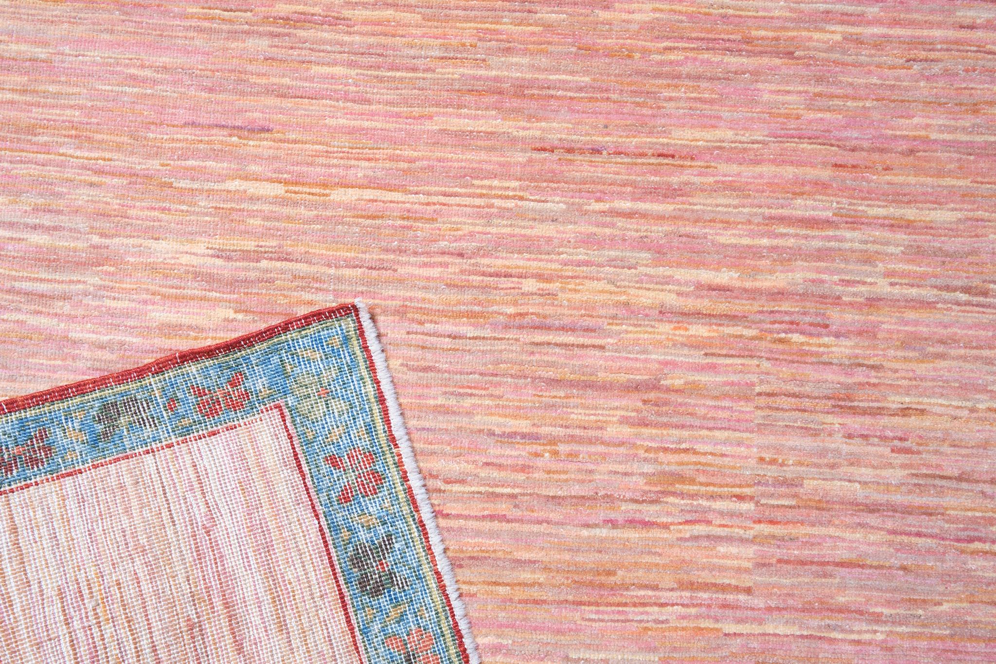 Ararat-Teppiche in Weichrosa – moderner Teppich – natürlich gefärbt (Revival) im Angebot