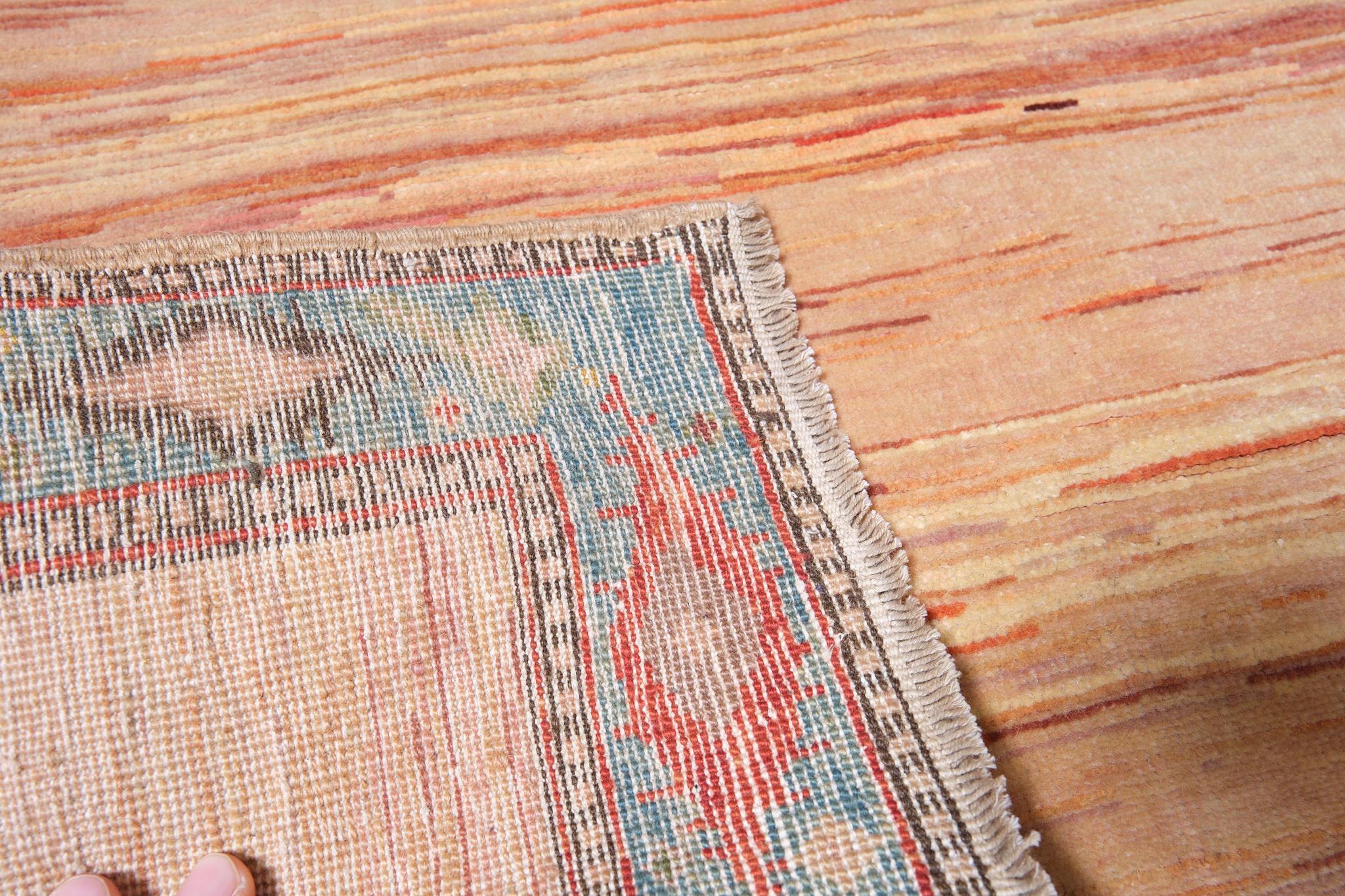 Ararat Rugs the Soft Pink Color Rug Modern Sand Desert Carpet Natural Dyed (Pflanzlich gefärbt) im Angebot