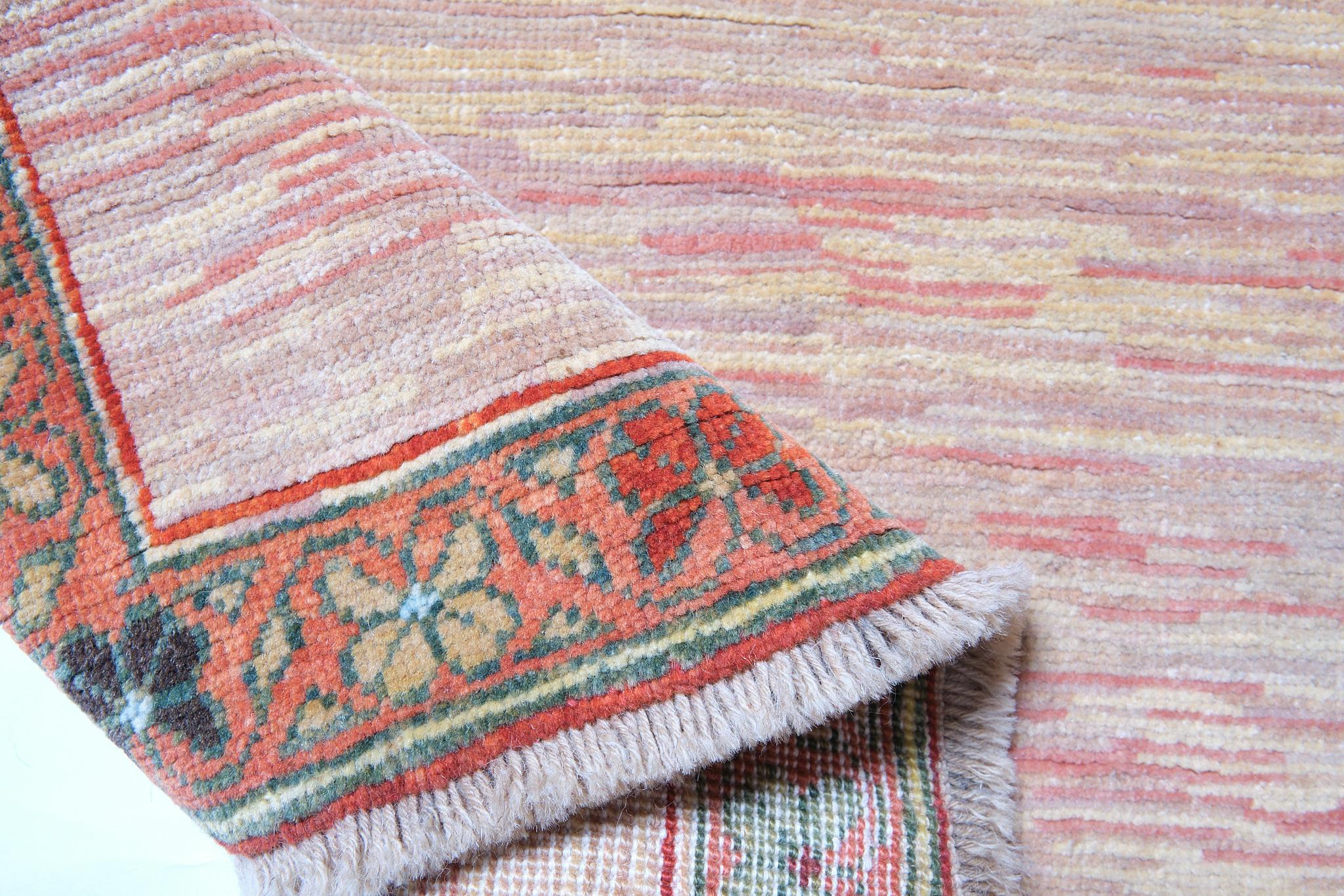 Revival Ararat Rugs The Soft Pink Color Rug, Modern Desert Sand Carpet, Natural Dyed For Sale
