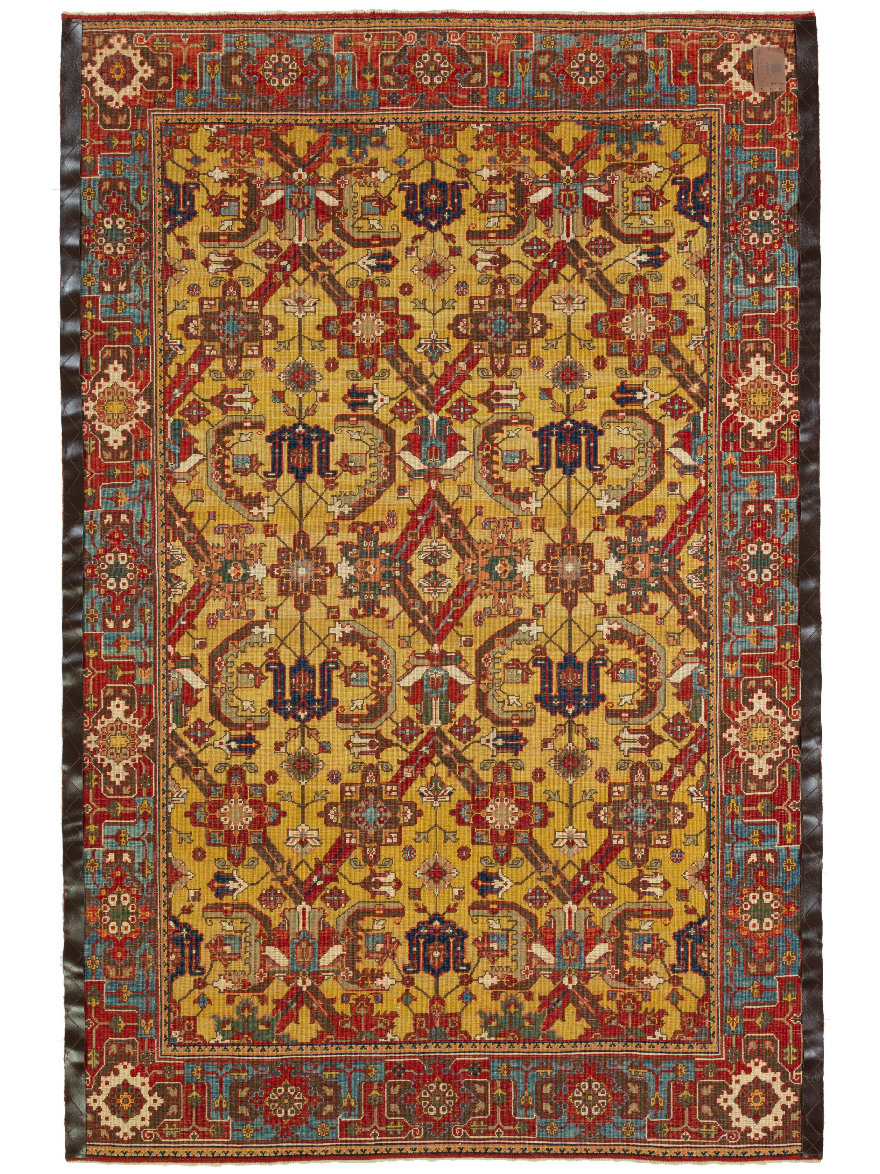 The carpet design source comes from the book Orient Star - A Carpet Collection, E. Heinrich Kirchheim, Hali Publications Ltd, 1993 nr.63. This is a lattice design 17th-century carpet from Khorasan, Eastern Persia. Dr. Friedrich Spuhler was formerly