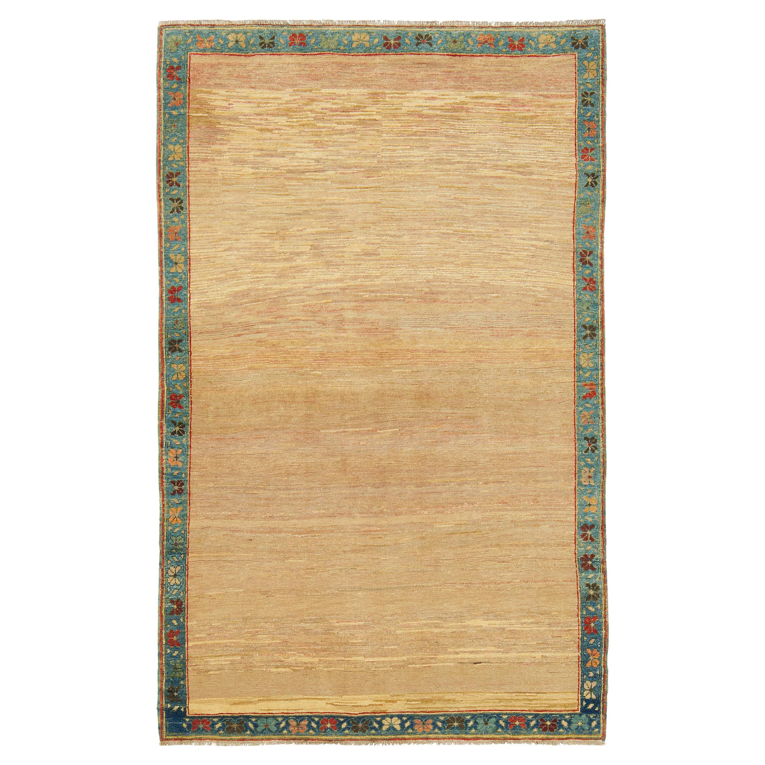 Ararat Rugs the Yellow-Brown Color Rug, Modern Desert Sand Carpet Natural Dyed