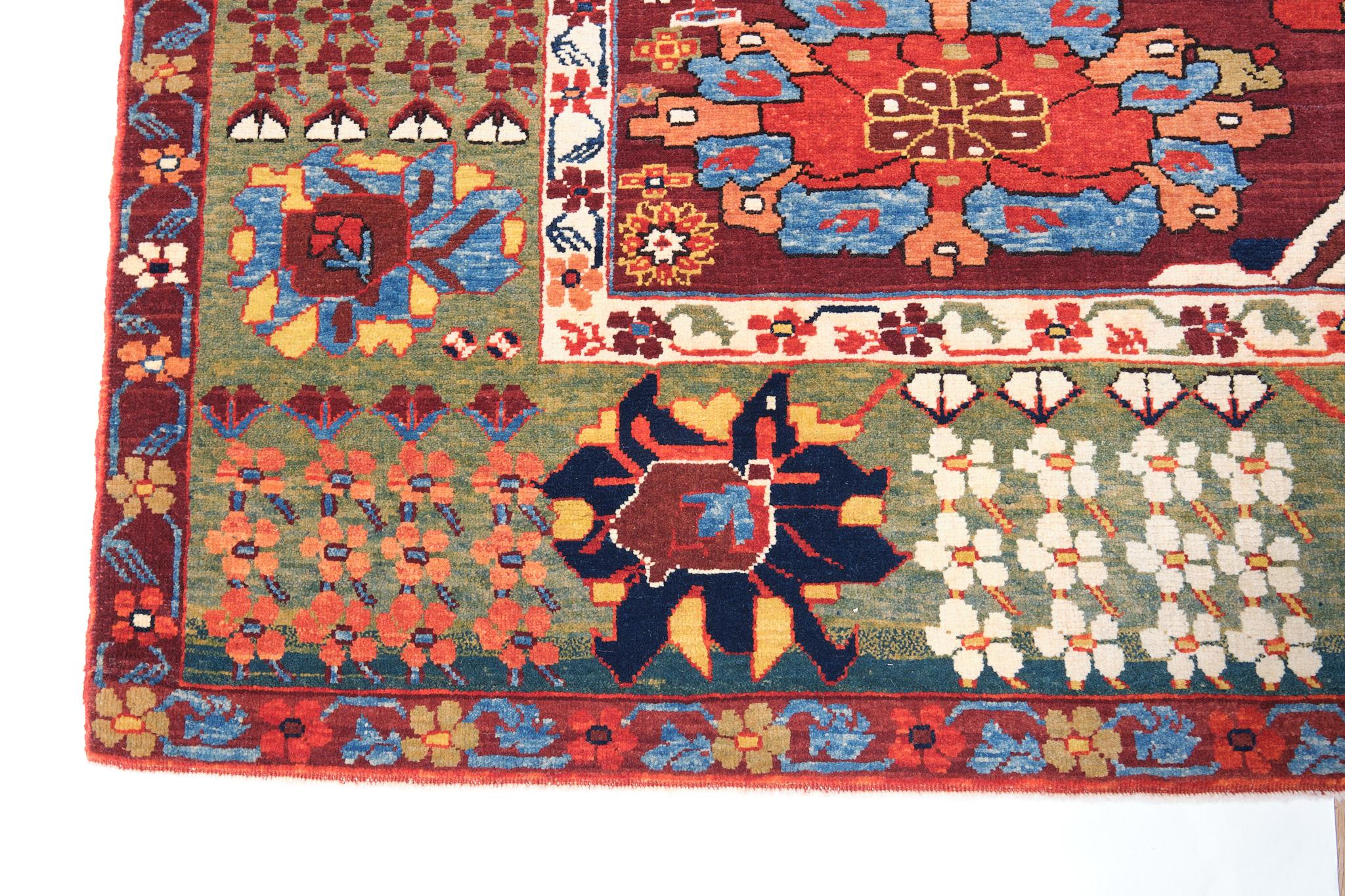 The source of rug comes from the book Antique Rugs of Kurdistan A Historical Legacy of Woven Art, James D. Burns, 2002 nr.42. This is a beautiful urban-produced, later example of the vase design carpets, so called because several of them have large