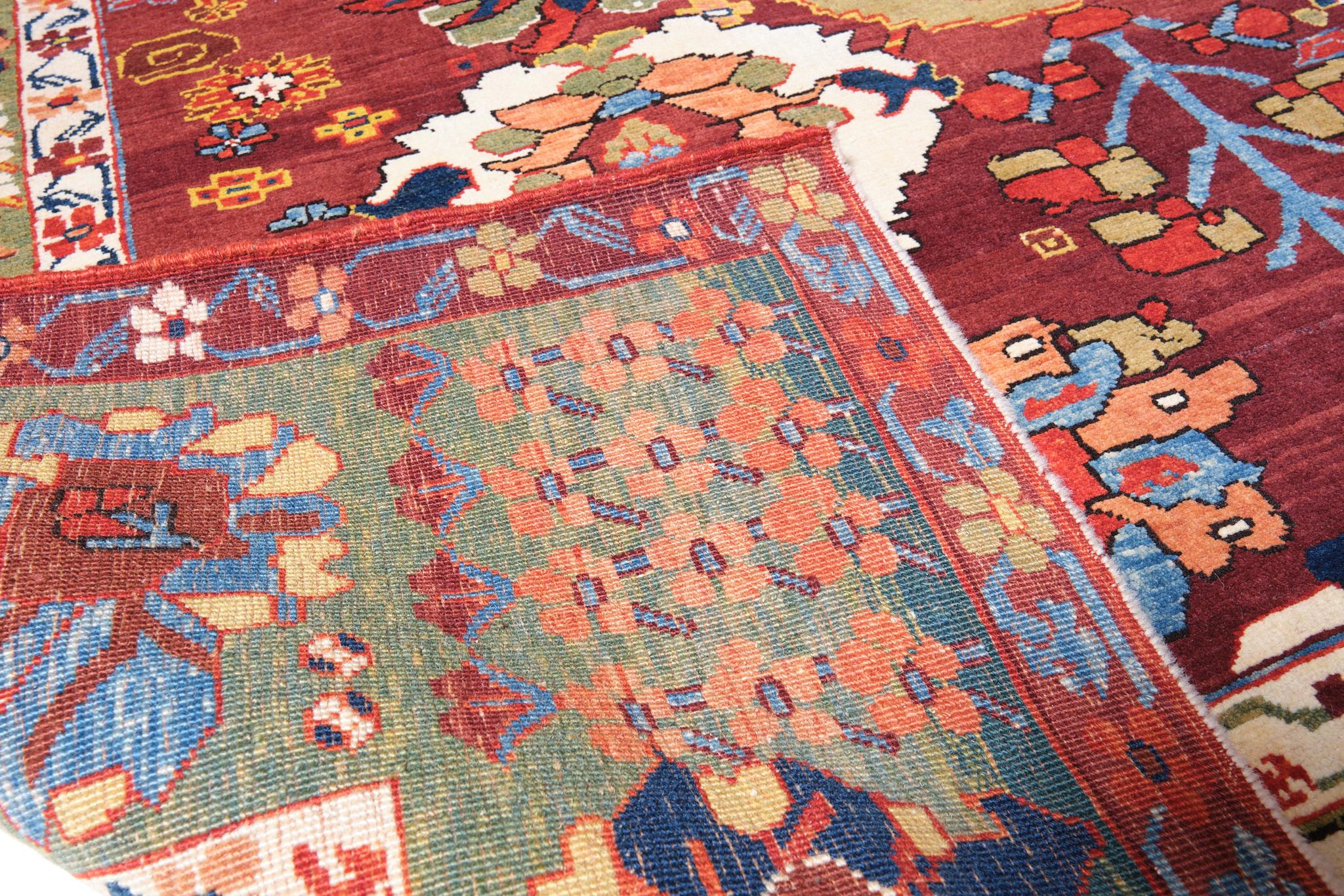 Turkish Ararat Rugs Trees and Palmettes Rug Saluj Bulagh Revival Carpet Natural Dyed For Sale