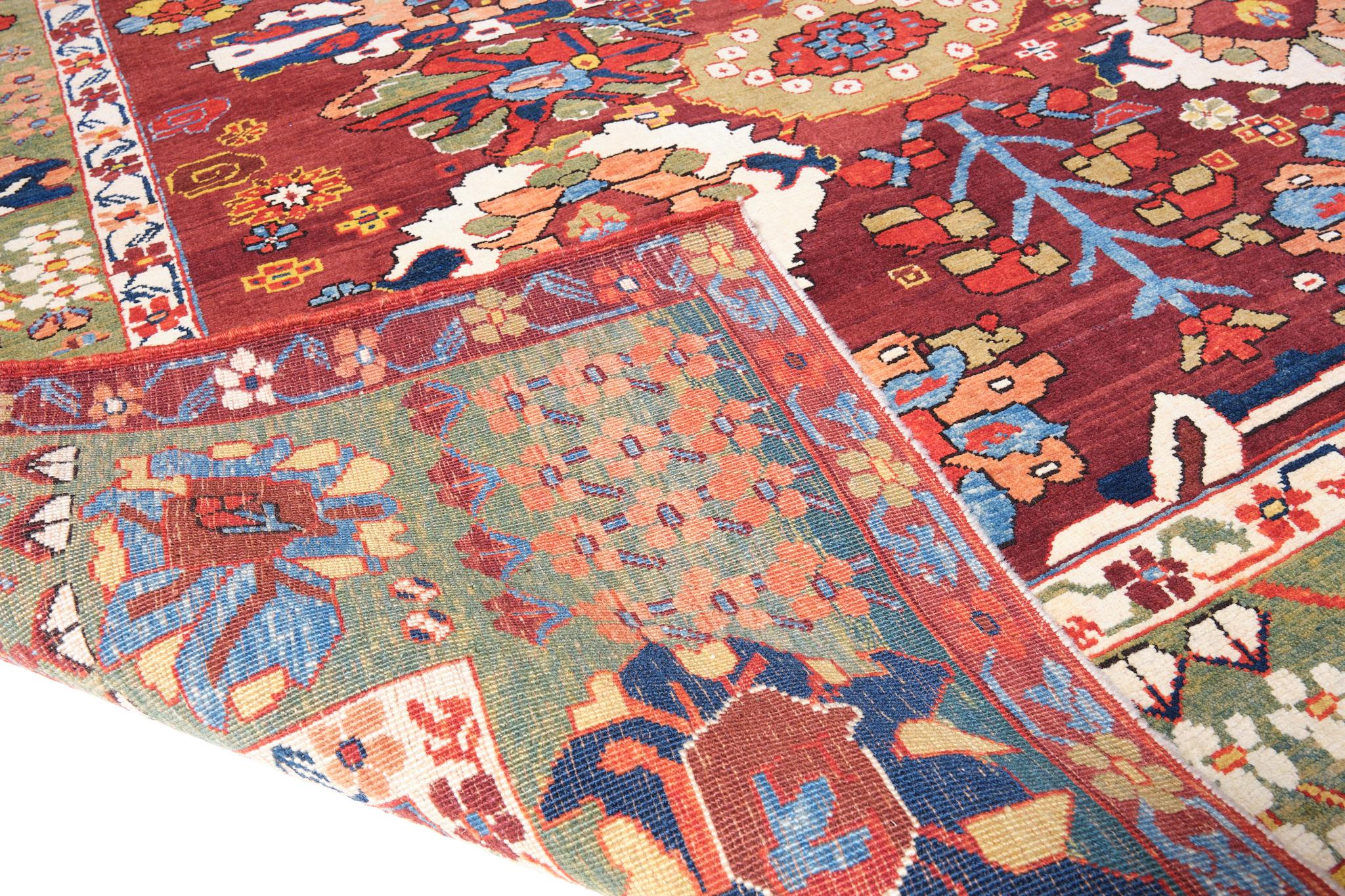 Vegetable Dyed Ararat Rugs Trees and Palmettes Rug Saluj Bulagh Revival Carpet Natural Dyed For Sale