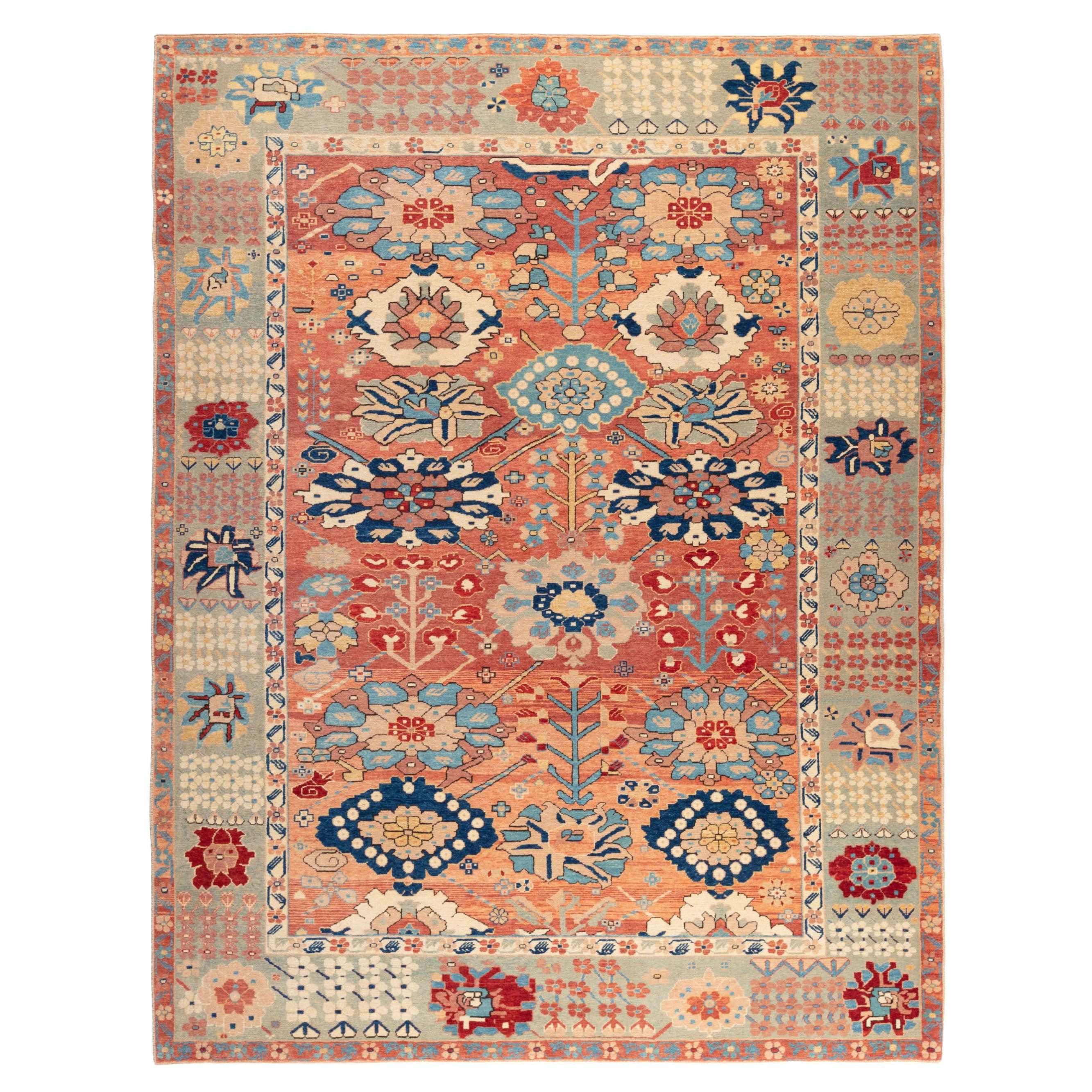Ararat Rugs Trees and Palmettes Rug Saluj Bulagh Revival Carpet Natural