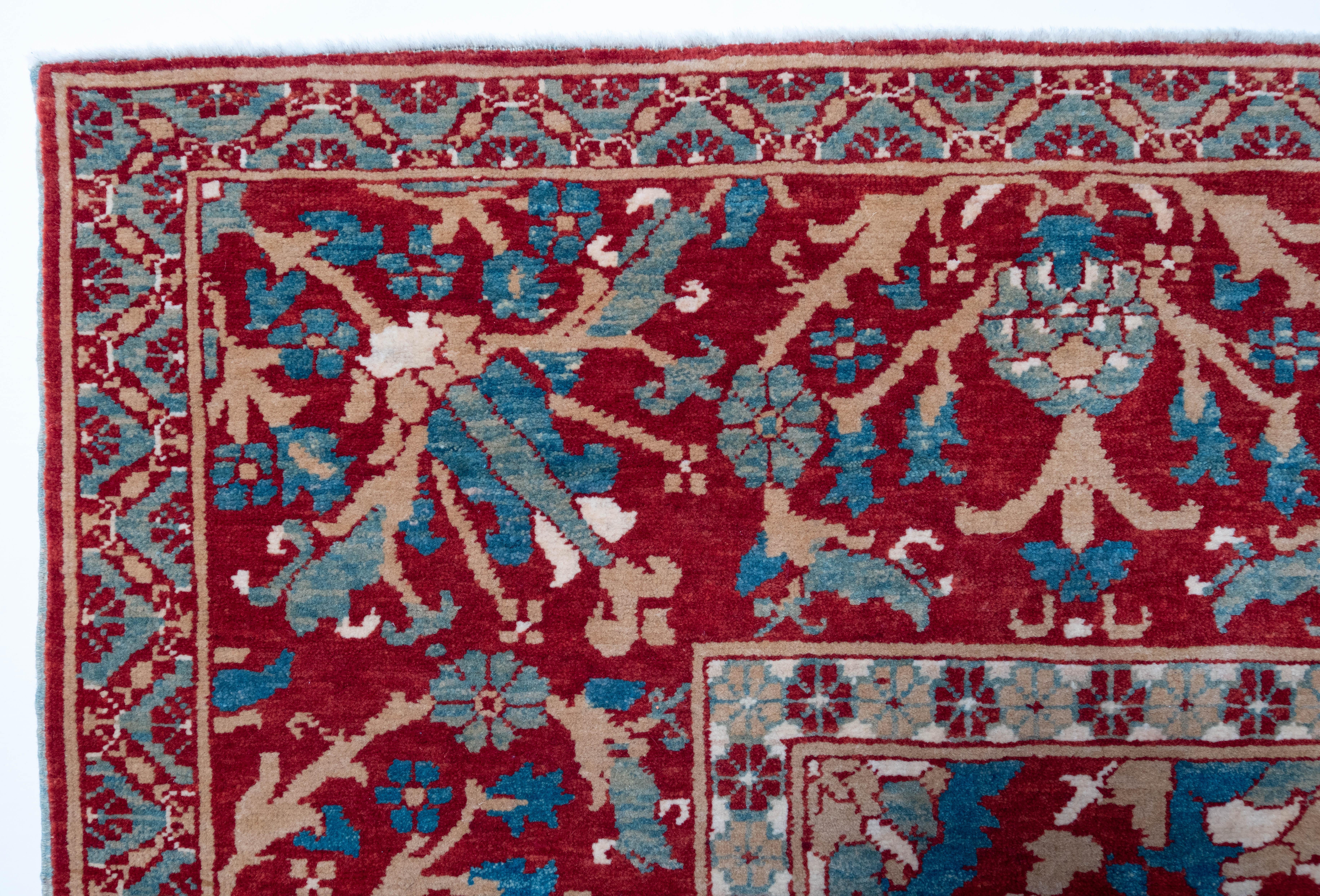 Turkish Court Manufactury Rugs were woven in the Egyptian workshops founded by the Ottoman Empire in the 16th century. Those carpets were woven in Egypt, following the paper cartoons probably created in Istanbul and sent to Cairo at that time.