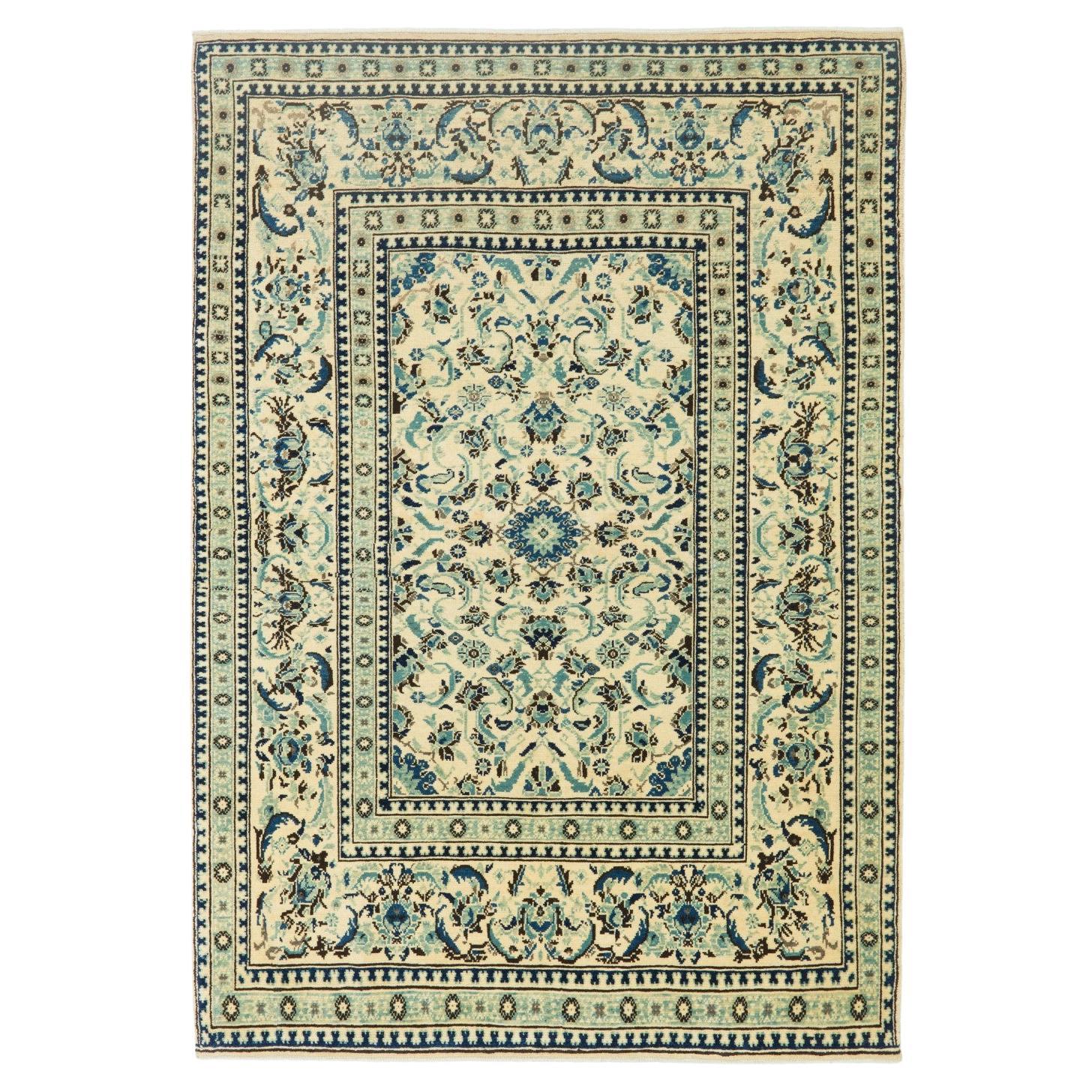 Ararat Teppich Türkischer Hofgewerbe-Teppich Ottoman Revival Teppich Naturfarben im Angebot