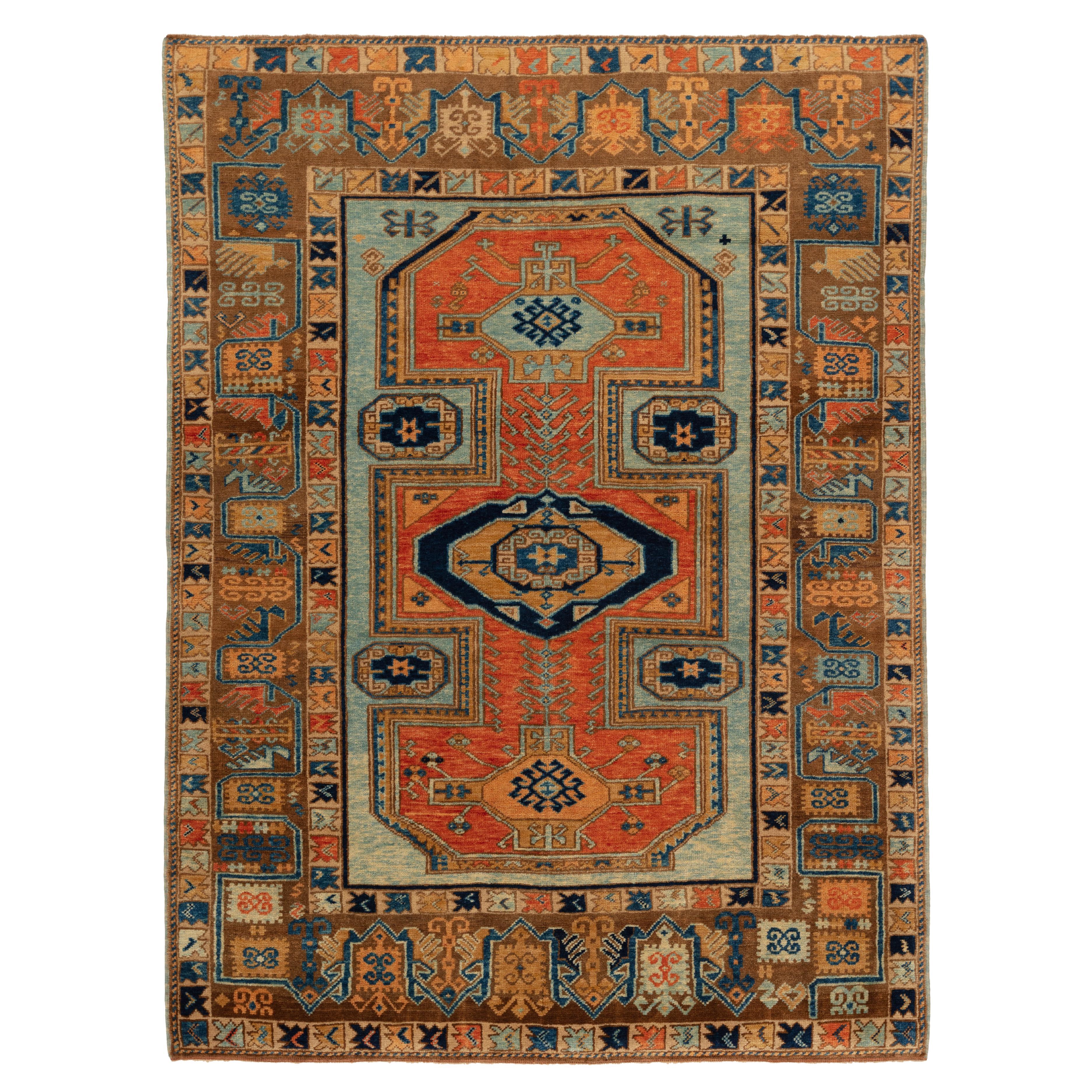 Ararat Rugs Village Rug, Antique Anatolian Turkish Revival Carpet Natural Dyed For Sale
