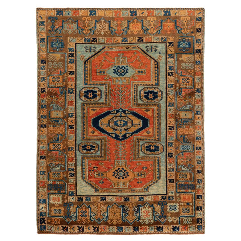 Ararat Rugs Village Theme Azeri Folk Life Rug, Turkish Carpet, Natural ...