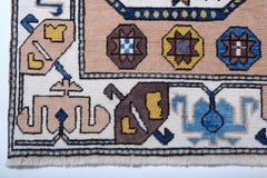 Tapis de village Ararat avec médaillon, tapis néo-anatolie teinté naturel