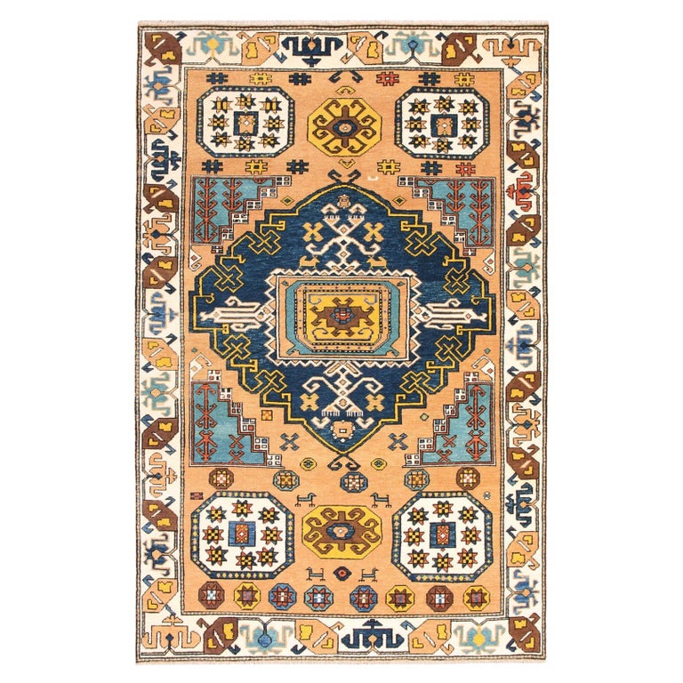 Ararat Rugs Village Rug with Medallion, Anatolian Revival Carpet