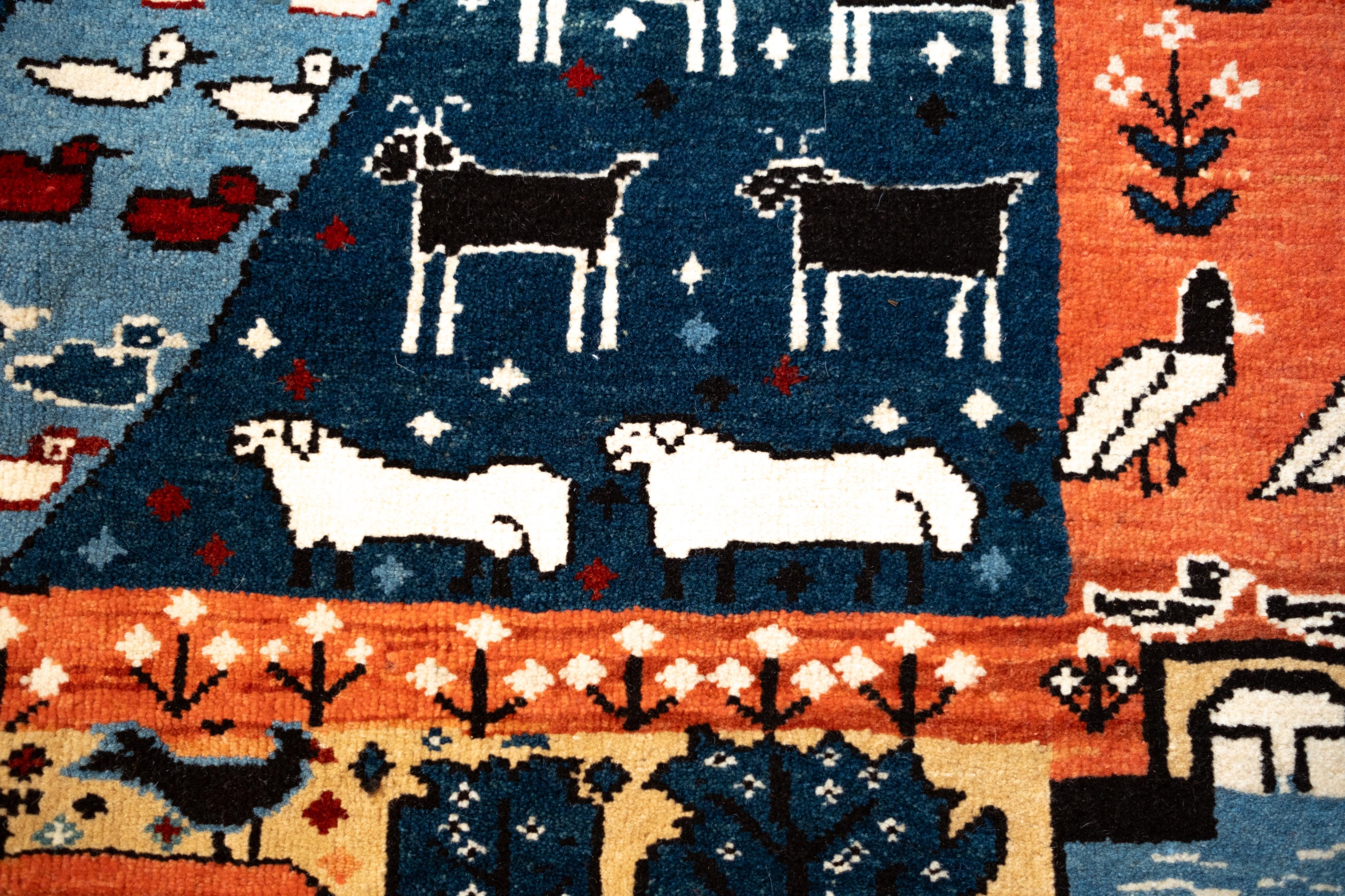 Tappeto turco a tema villaggio di Ararat Rugs, tappeto azero, tinto naturale In condizioni Nuovo in vendita a Tokyo, JP