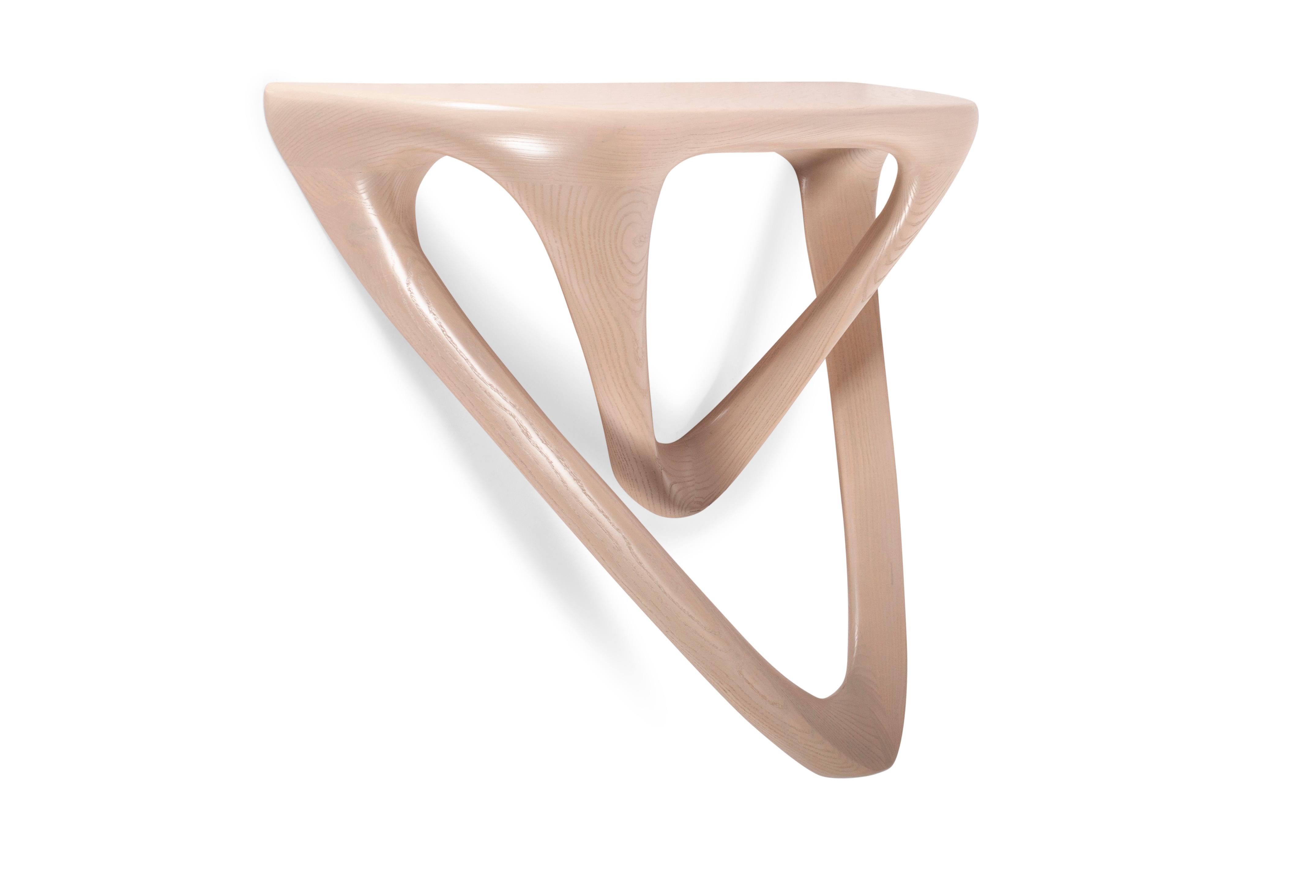 Contemporary Aras Console table White Oak, Stained, Wall Mounted by Amorph For Sale