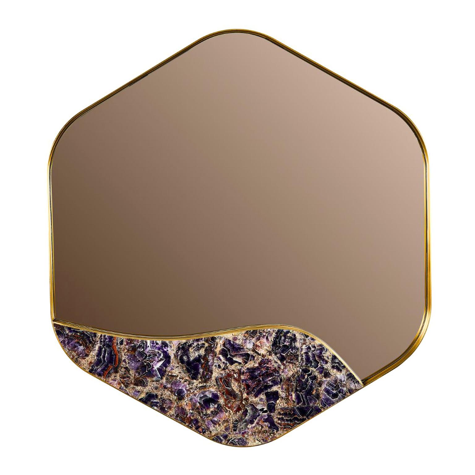 Aras Mirror Amethyst by Marble Balloon For Sale