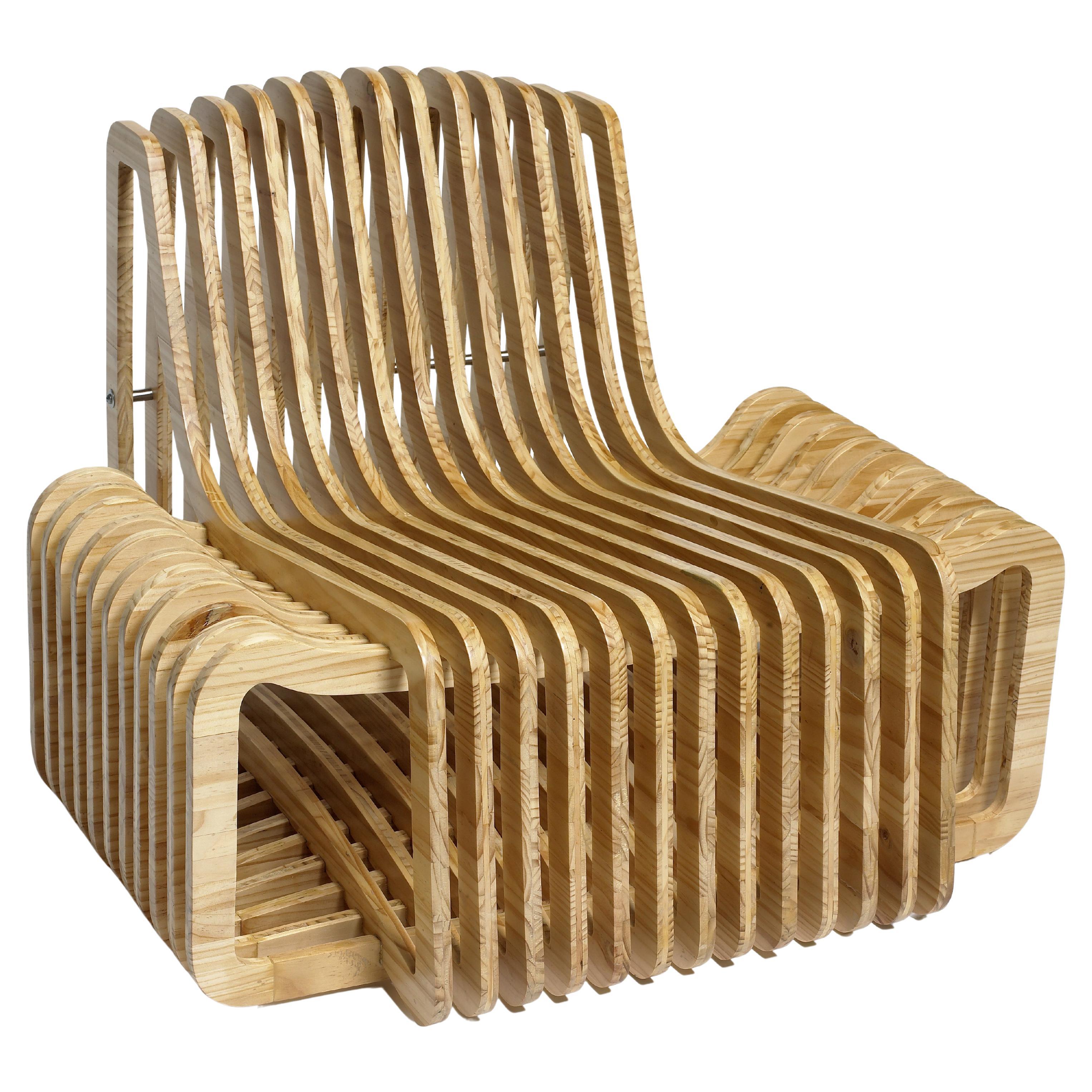 Arata Lounge Chair in a Natural Wood Finish For Sale