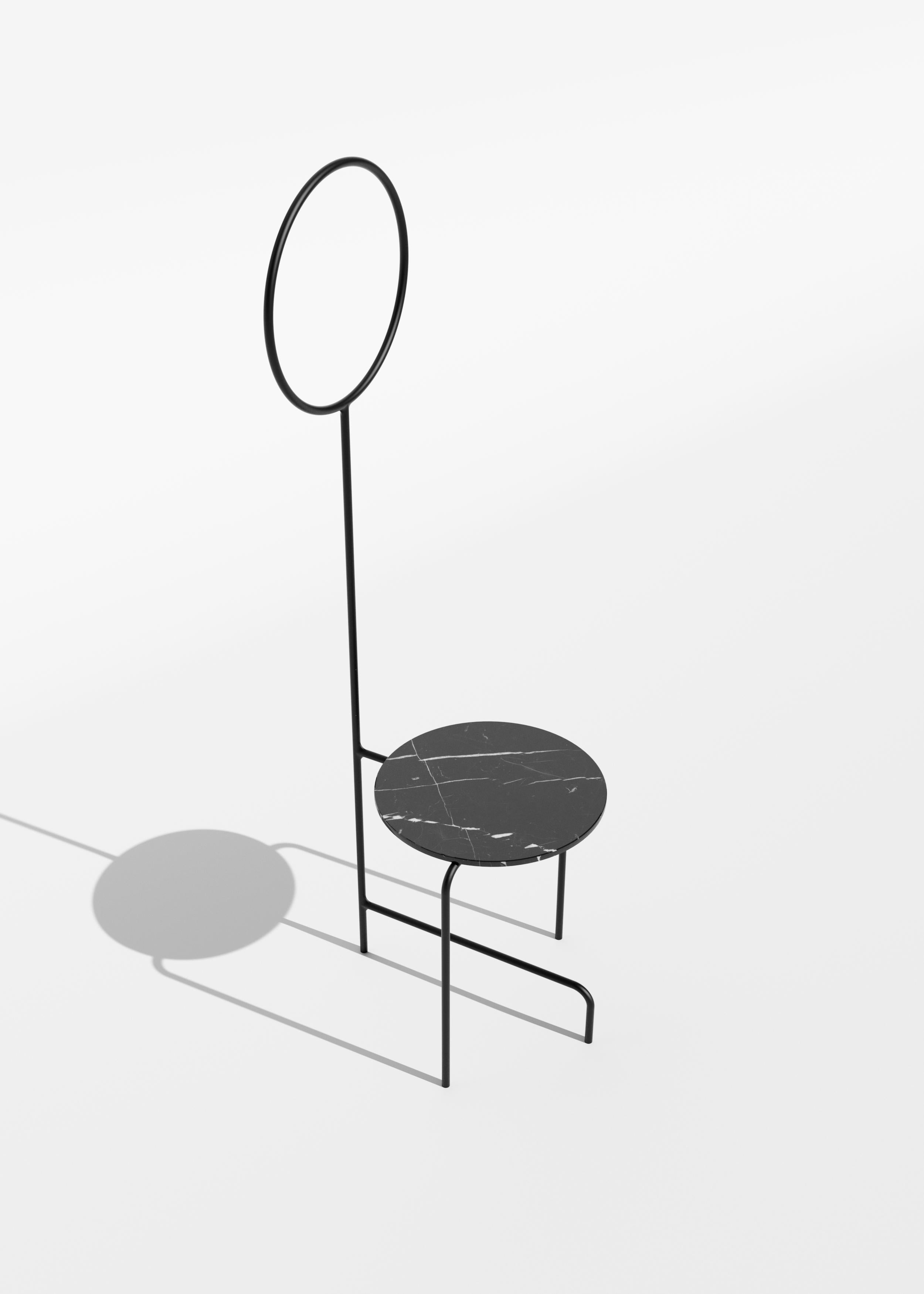 Arauto, Skulpturaler Stuhl aus Marmor und Stahl von Pedro Paulo Venzon, 2015 (Postmoderne) im Angebot