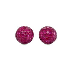 ARAYIAN 11.53 carats Invisibly Set Ruby Earrings