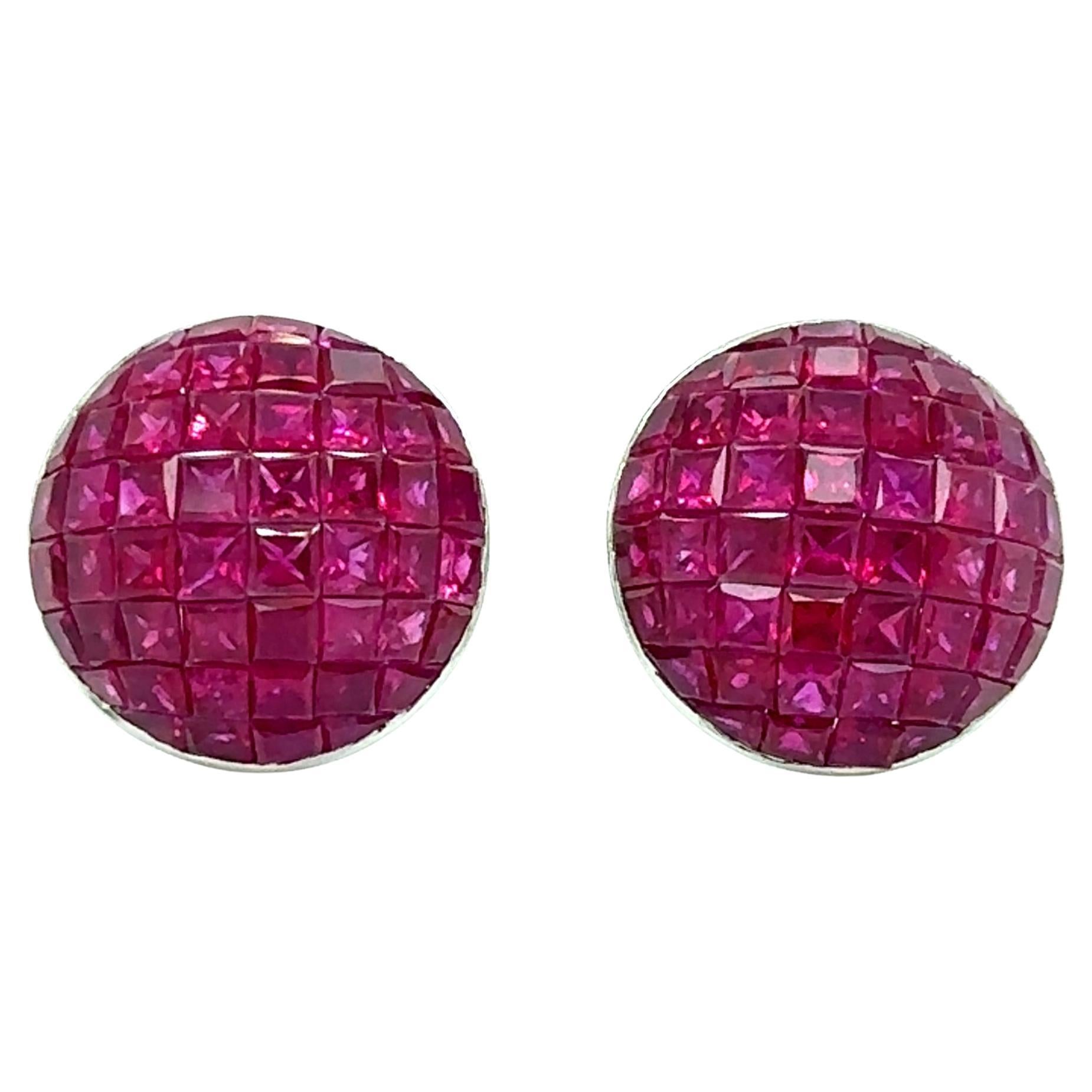 ARAYIAN Orecchini di rubini con incastonatura invisibile da 11,53 carati