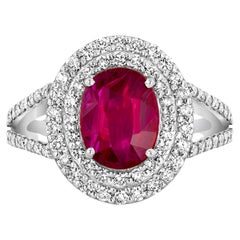 ARAYIAN 1.33-Carat Ruby with Diamond Halo Ring ARAYIAN 1.33-Carat Ruby with Diamond Halo Ring