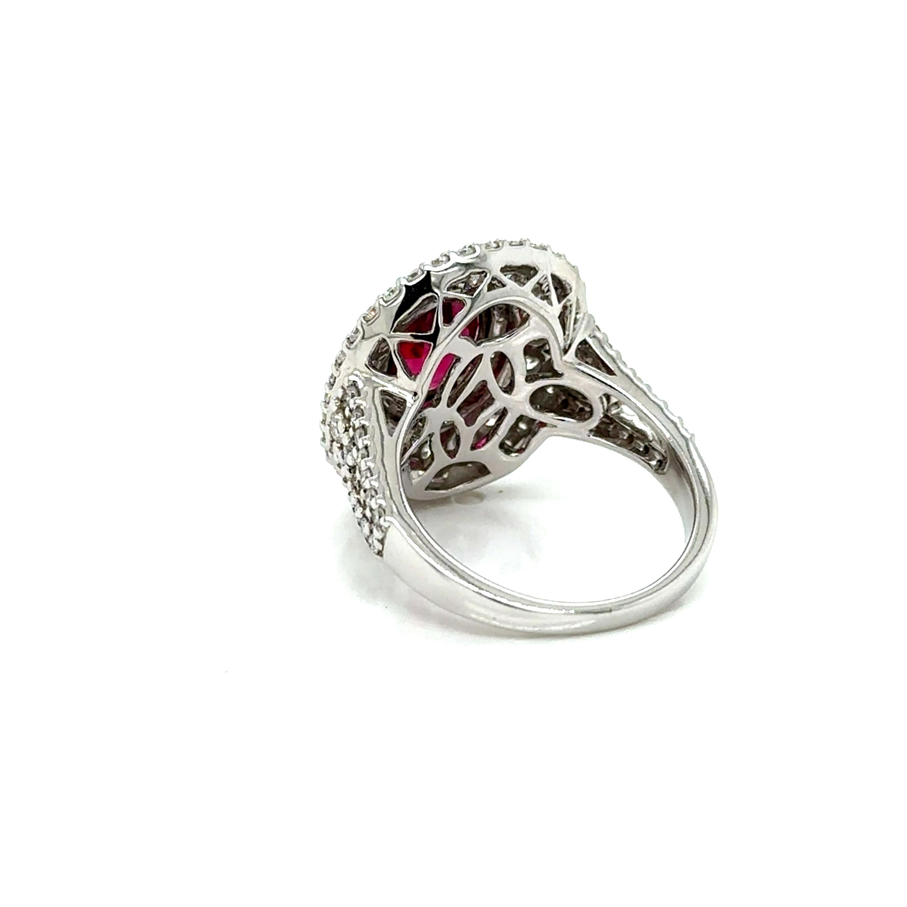 ARAYIAN 2.01-Carat Ruby & Diamond Ring For Sale 4
