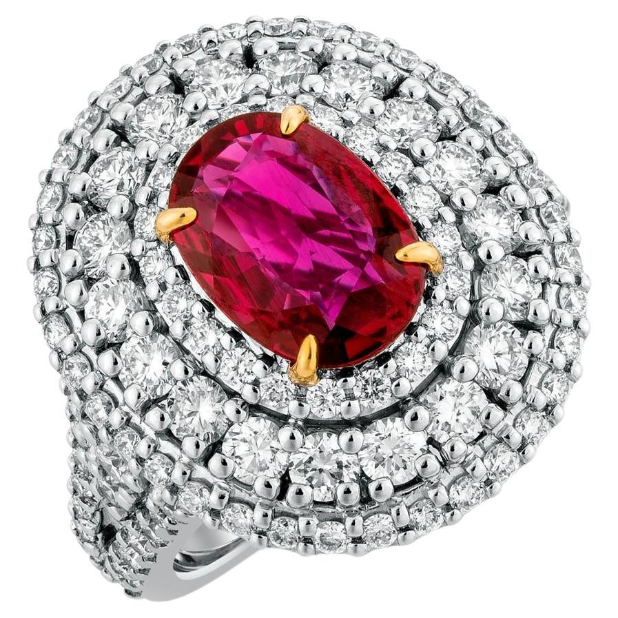 ARAYIAN 2.01-Carat Ruby & Diamond Ring For Sale