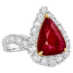 Anello di rubino e diamanti ARAYIAN da 3,87 carati con certificato