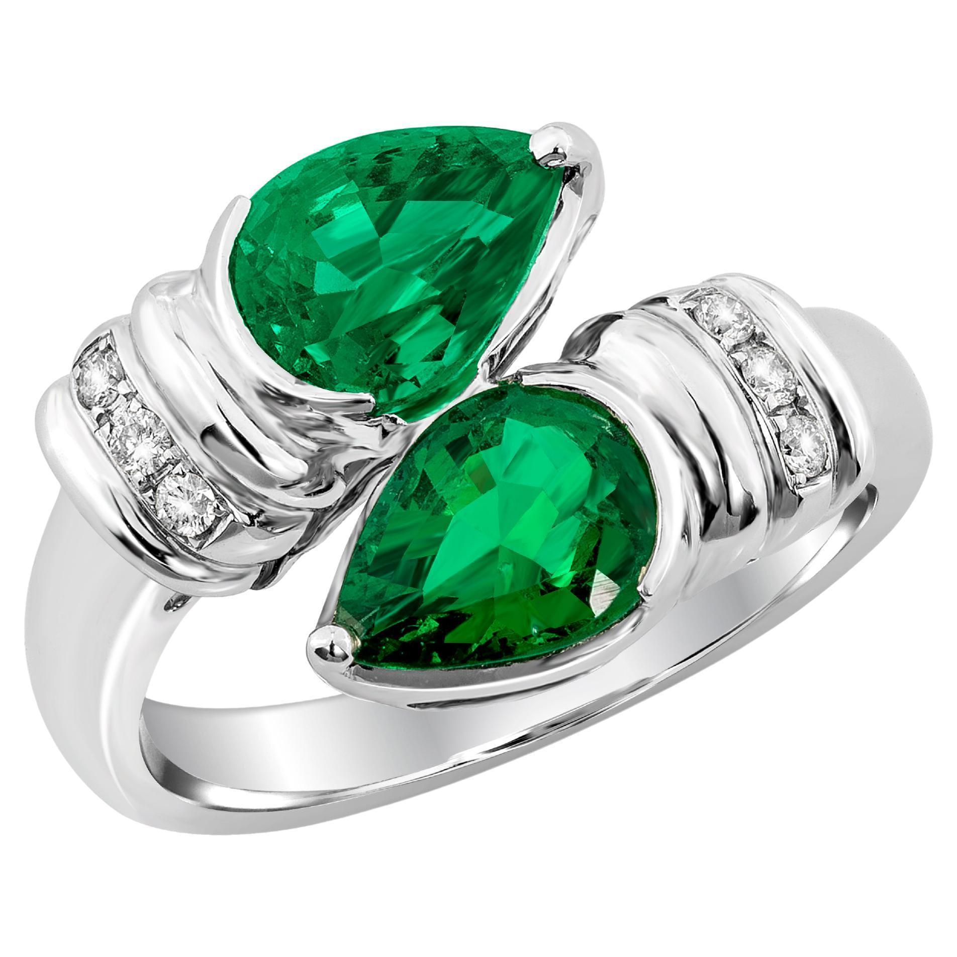 ARAYIAN Et Toi Et Moi Smaragd- und Diamantring aus Sambia