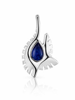 ARAYIAN Pear-Shaped Sapphire & Diamond Pendant in 18K White Gold