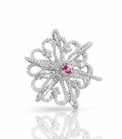 ARAYIAN Pink Sapphire and Diamond Cocktail Ring in 18 Karat White Gold