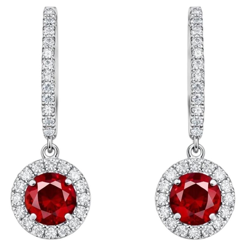 ARAYIAN Ruby & Diamond Drop Earrings in 18K Gold