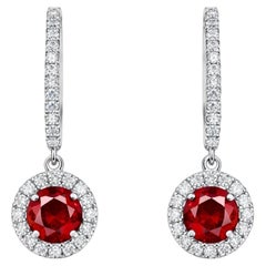 ARAYIAN Ruby & Diamond Drop Earrings in 18K Gold