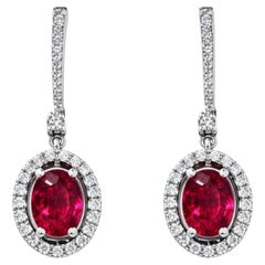 ARAYIAN Ruby & Diamond Drop Earrings in 18K Gold