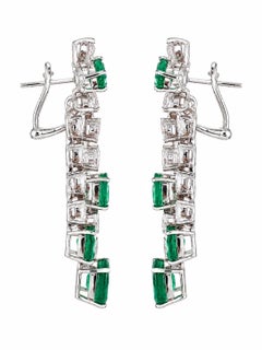 ARAYIAN Zambian Emerald & Diamond Chandelier Earrings