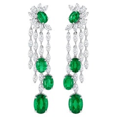 ARAYIAN Zambian Emerald & Diamond Chandelier Earrings
