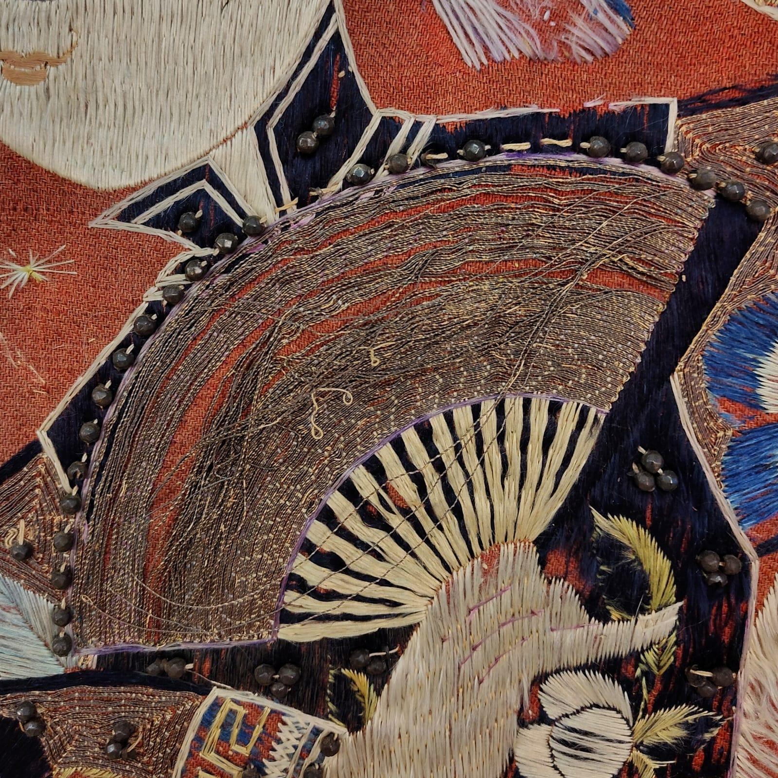Arazzo Cinese ricamato in seta, 1890 in vendita 7